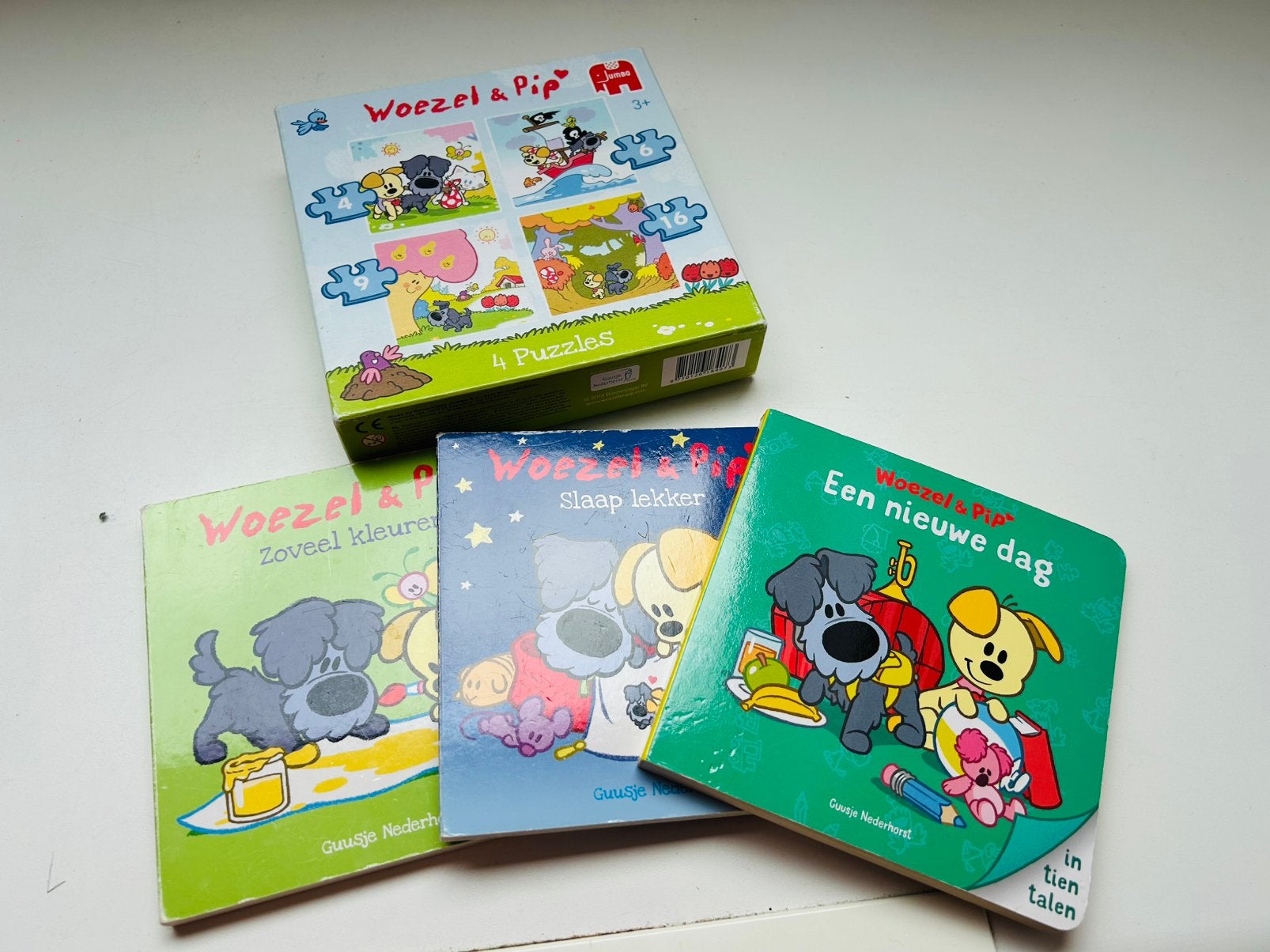 Woezel & Pip Puzzels en Boekjes Set, Ophalen of Verzenden, 10 tot 50 stukjes, Gebruikt, 2 tot 4 jaar