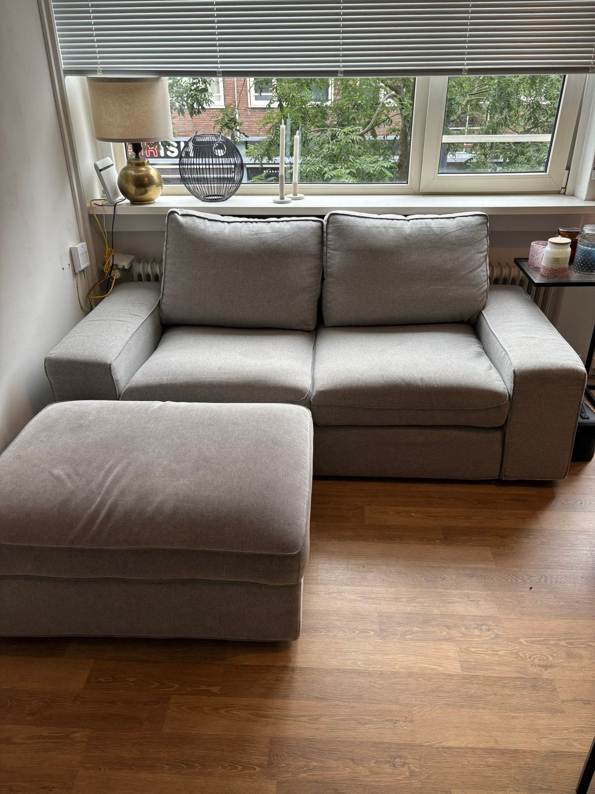 IKEA KIVIK hoekbank met chaise longue/poef, Ophalen, Zo goed als nieuw, Stof