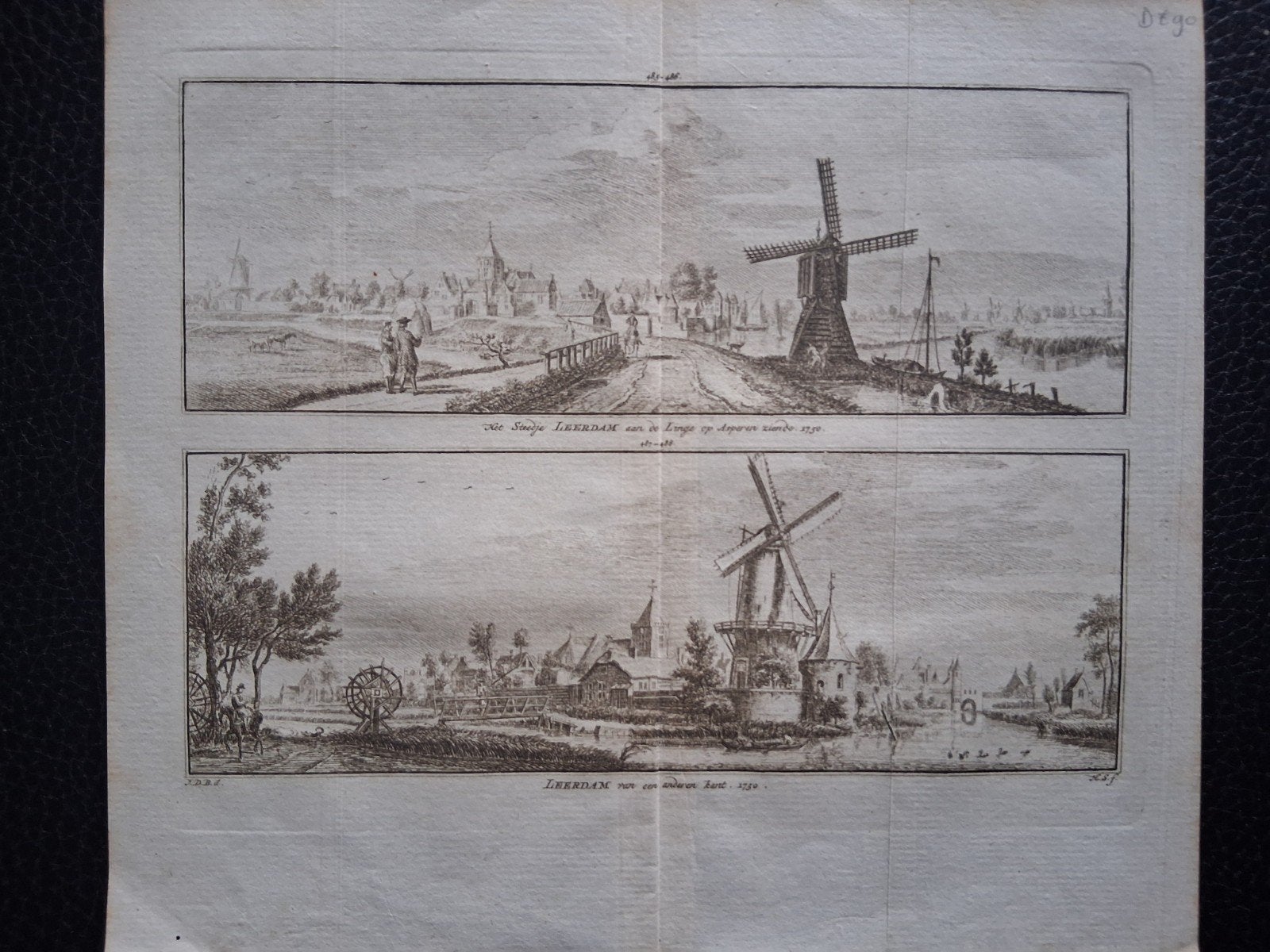 leerdam gravure, Ets, Ophalen of Verzenden, Origineel, Landschap