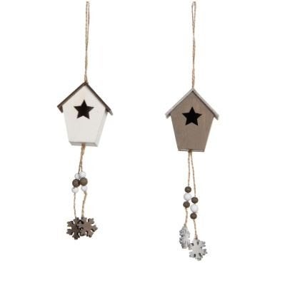 Vogelhuisje hanger kleur bruin of wit p/st., Ophalen of Verzenden, Nieuw, Hout