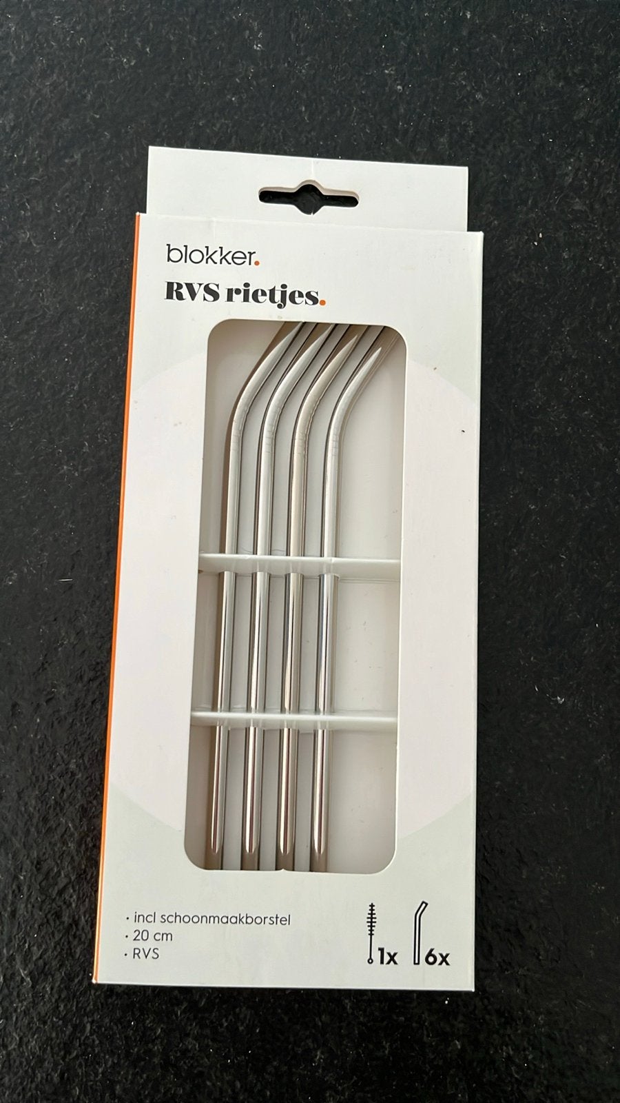 Blokker RVS Rietjes - Set van 6 met schoonmaakborstel, Ophalen, Overige typen, Metaal, Overige merken