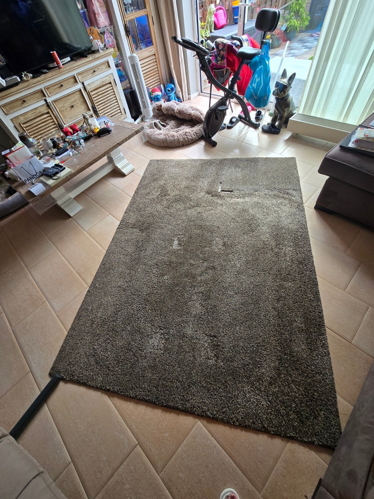 IKEA ÅDUM Vloerkleed - Bruin/Beige - 170x240 cm, Ophalen, 150 tot 200 cm, 200 cm of meer, Beige