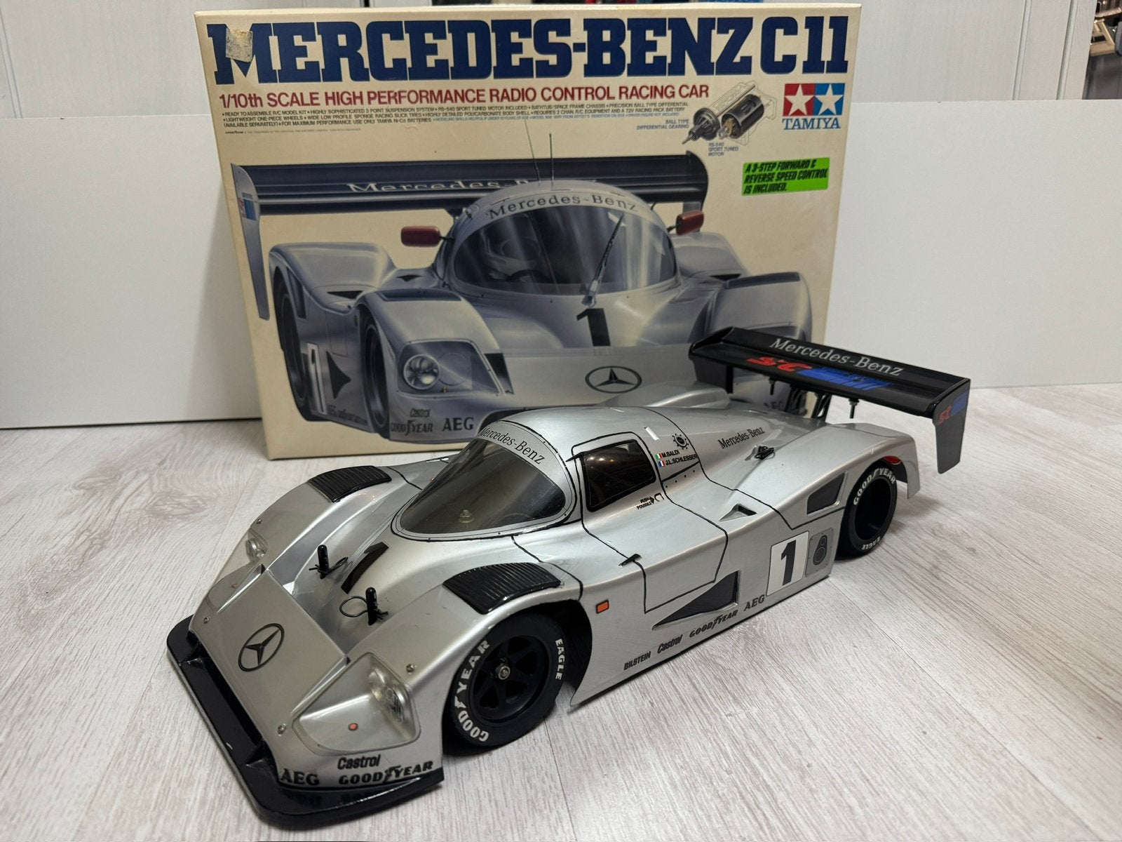 Tamiya group c mercedes origineel, Hobby en Vrije tijd, Modelbouw | Radiografisch | Auto's, Zo goed als nieuw, Schaal 1:10, Auto onroad