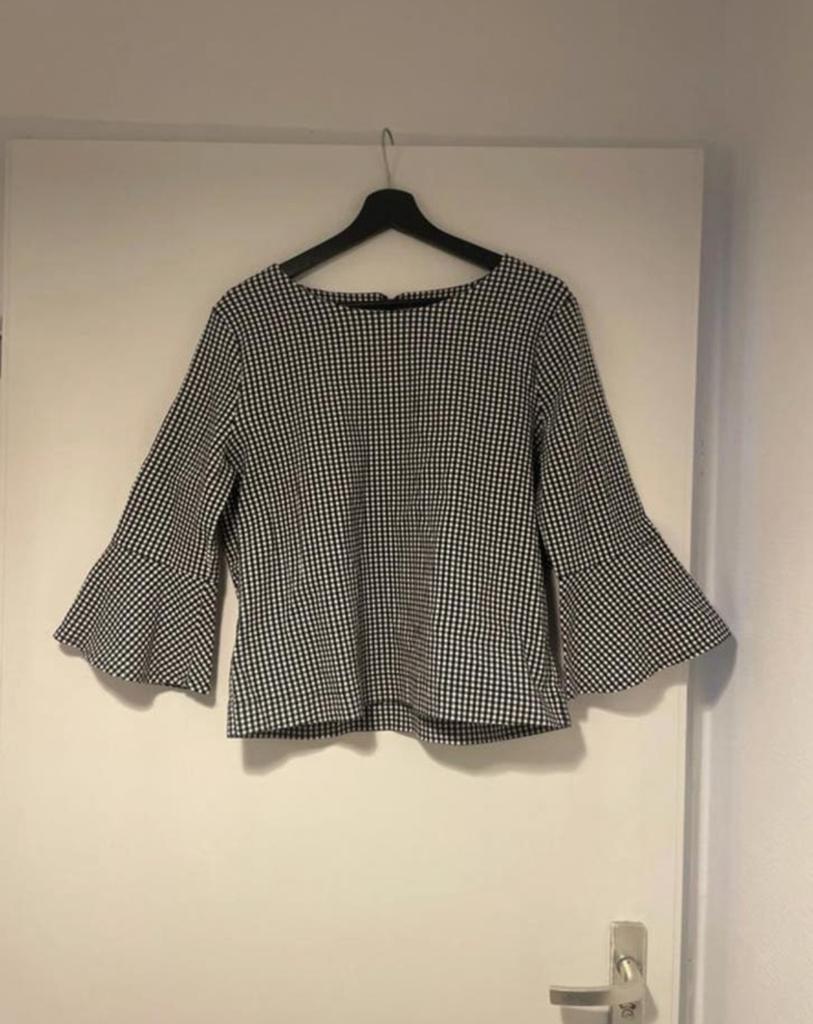 Costes Studio Blouse Maat 42 Zwart-Wit Geruit, Zwart, Maat 42/44 (L), Ophalen of Verzenden, Lange mouw