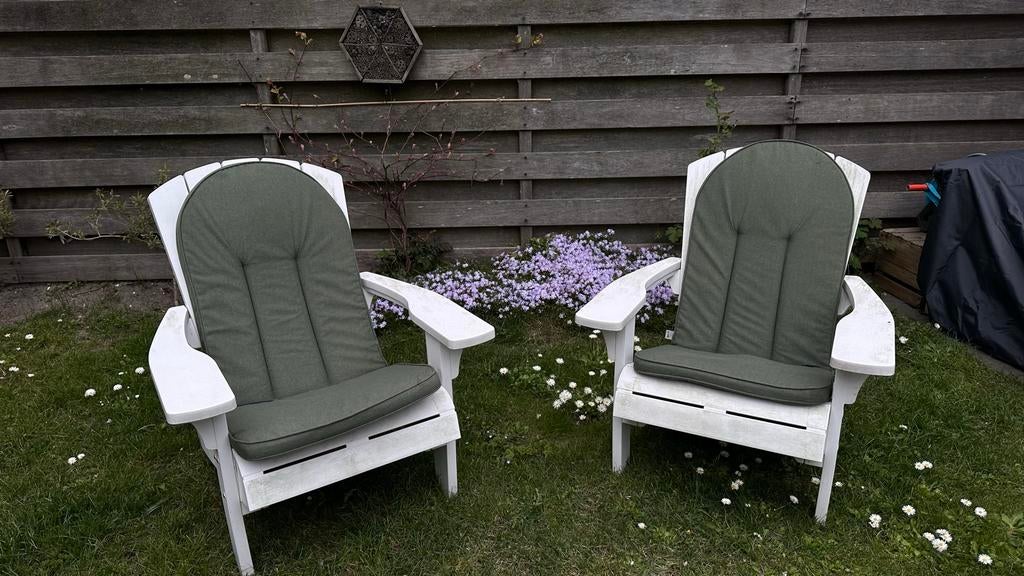 Keter Troy Adirondack Tuinstoelen met kussens, Ophalen, Gebruikt, Kunststof
