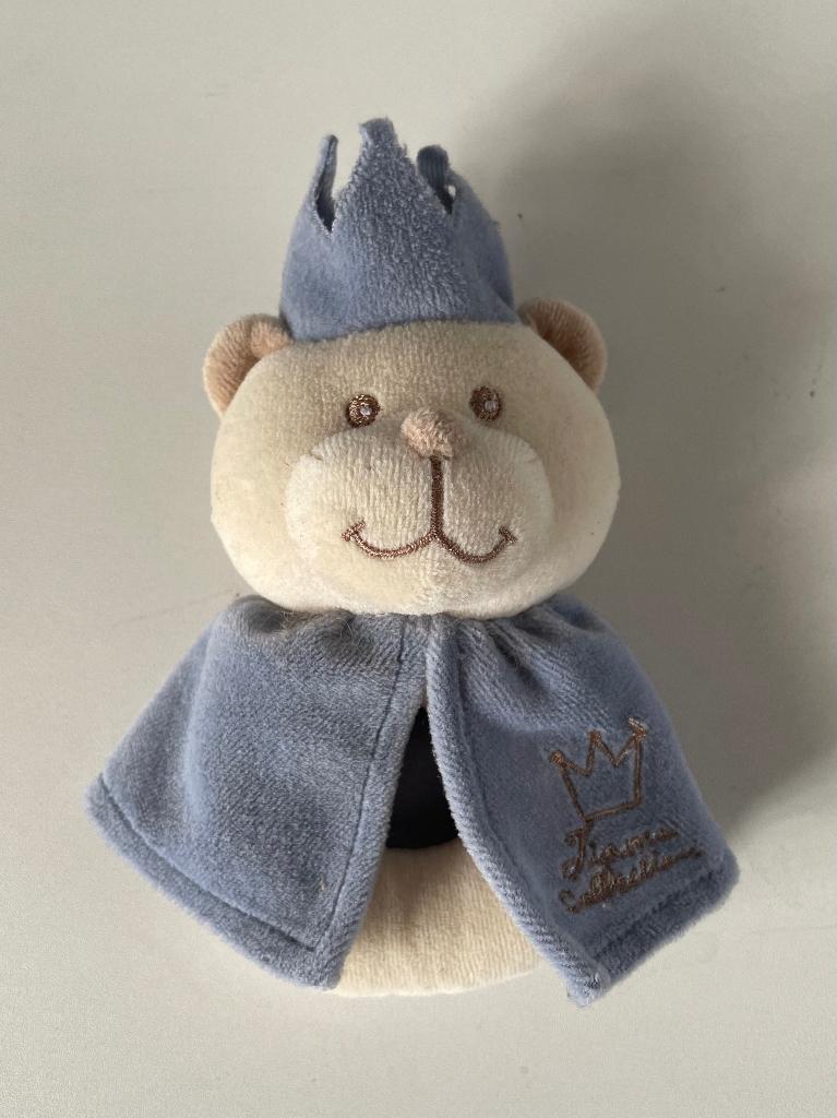 Tiamo baby rammelaar – Blauwe beer met kroontje, Met kleding of accessoire, Beer, Blauw, Ophalen of Verzenden