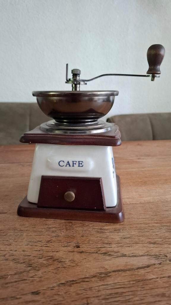 Vintage handmatige koffiemolen met bloemmotief, Ophalen of Verzenden