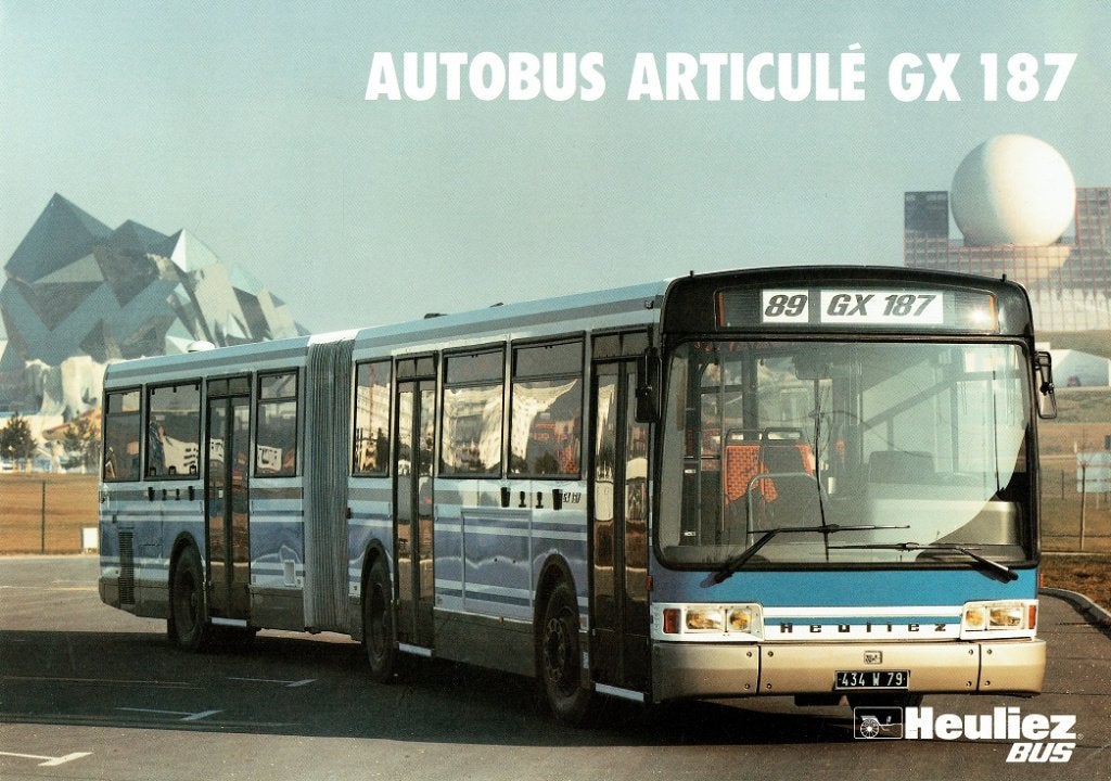 Folder Heuliez GX 187 Autobus Articulé (1990), Verzenden, Gelezen, Overige merken