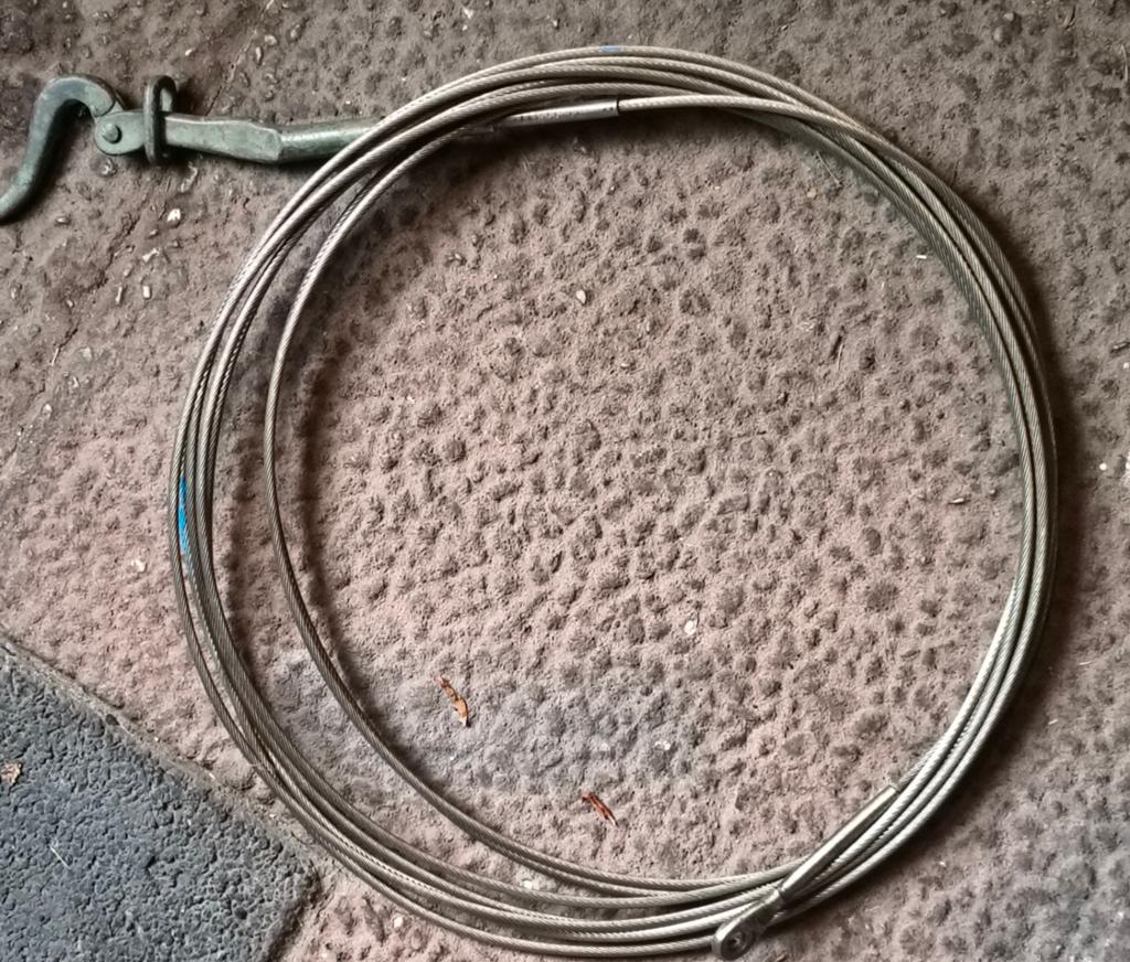Stalen kabel met haak en rubberen mat, Ophalen of Verzenden