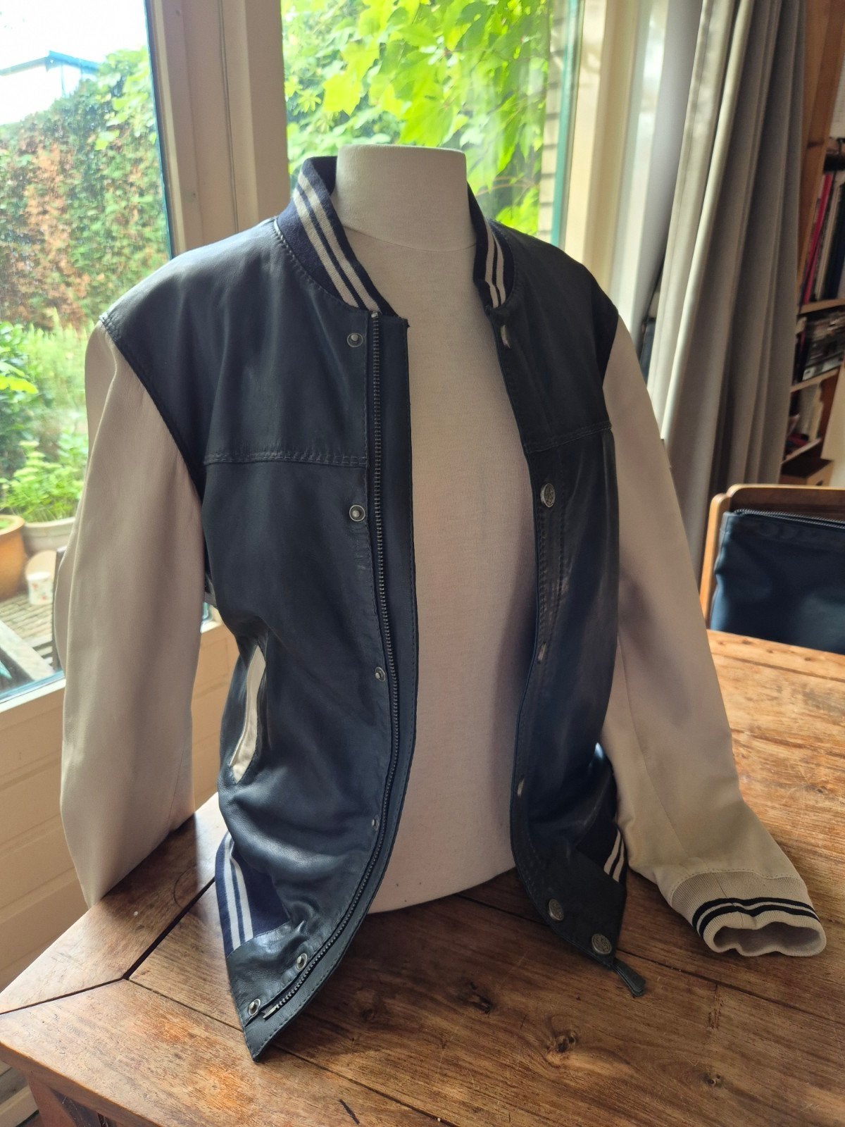 Leren Baseball Jack Mays & Rose maat S, Mays & Rose, Blauw, Ophalen of Verzenden, Zo goed als nieuw