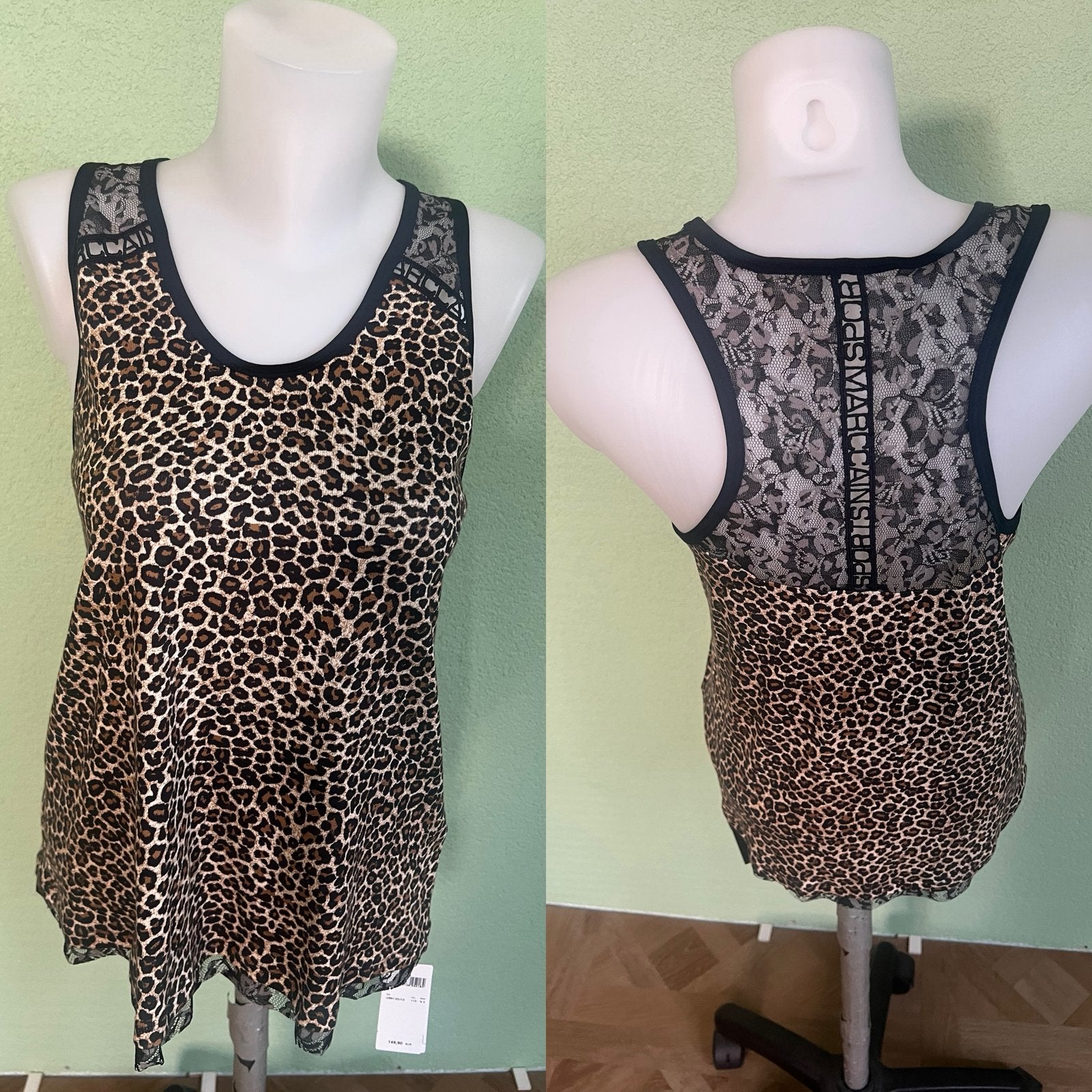 Marccain top Leo met zwart kant N3 nieuw met prijskaartjes, Maat 38/40 (M), Nieuw, Zonder mouw, Meerkleurig