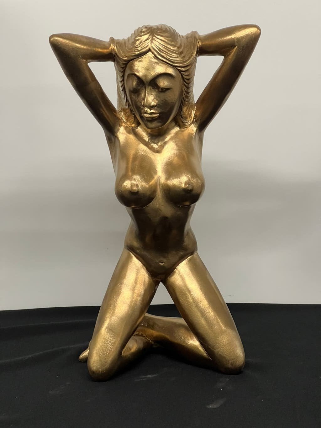Erotische dame van hout 45 cm, Houtsnijwerk, Ophalen of Verzenden, Handgemaakt, 20 - 50 cm
