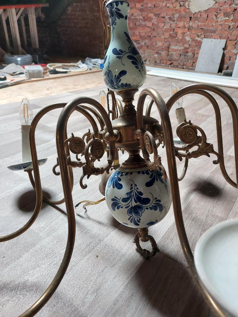 Kroonluchter (Delfts blauw), Ophalen, Gebruikt, Metaal