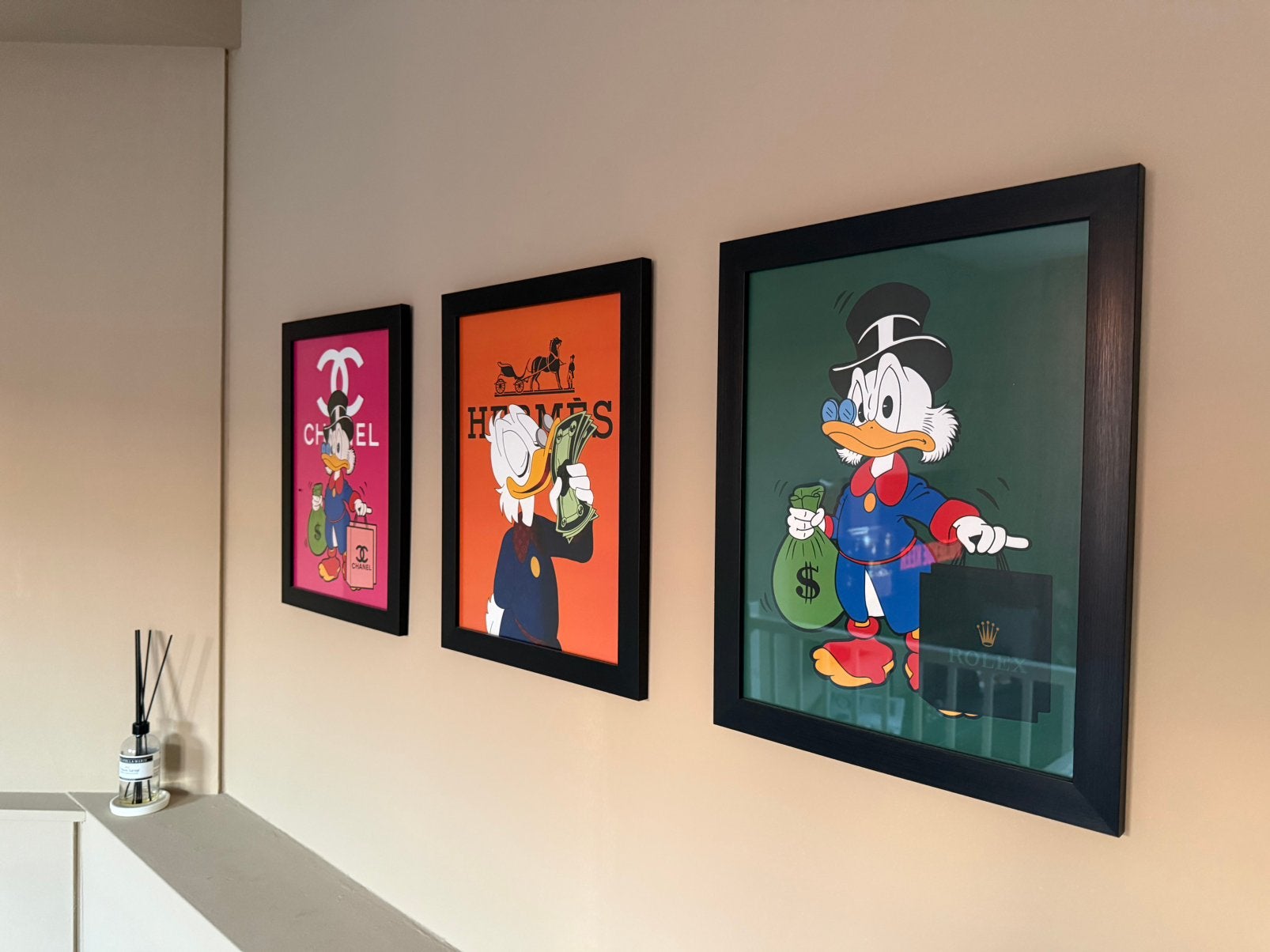 Dagobert Duck Schilderijen, Ophalen of Verzenden, Ingelijst, Print, Stripfiguren/cartoons