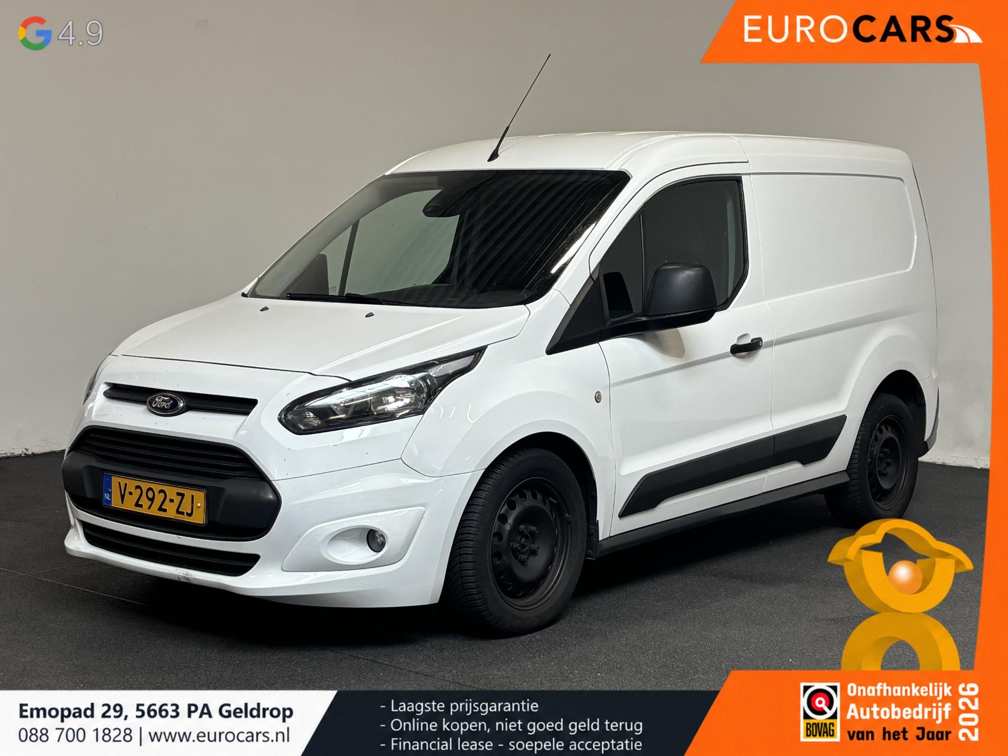 Ford Transit Connect 1.6 TDCI L1 Trend Motorlampje / Engine, Stof, Verwarmde buitenspiegels, Wit, 1560 cc