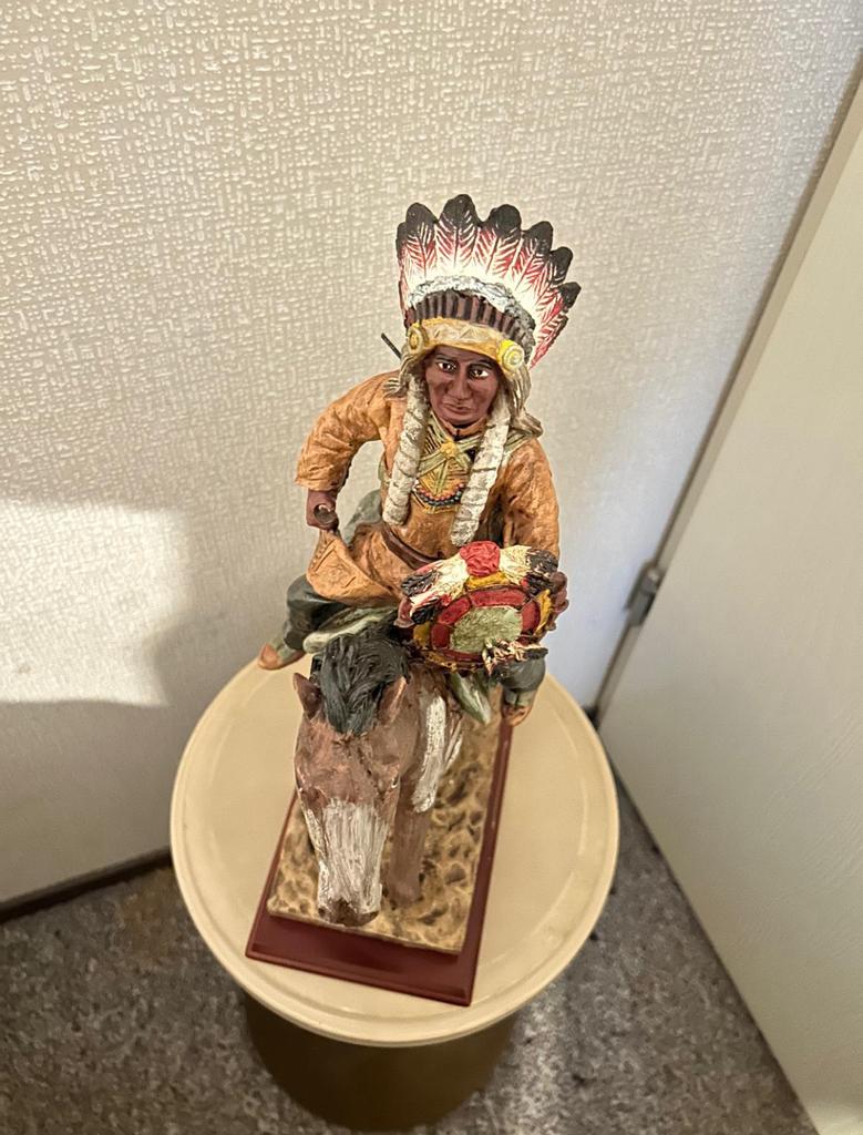 Native American (Indiaan) leider te paard., Verzamelen, Ophalen of Verzenden, Zo goed als nieuw, Dier