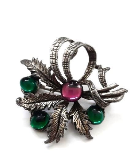 Vintage Schotse Heide broche (7941-5428), Ophalen, Zo goed als nieuw, Zilver, Overige materialen