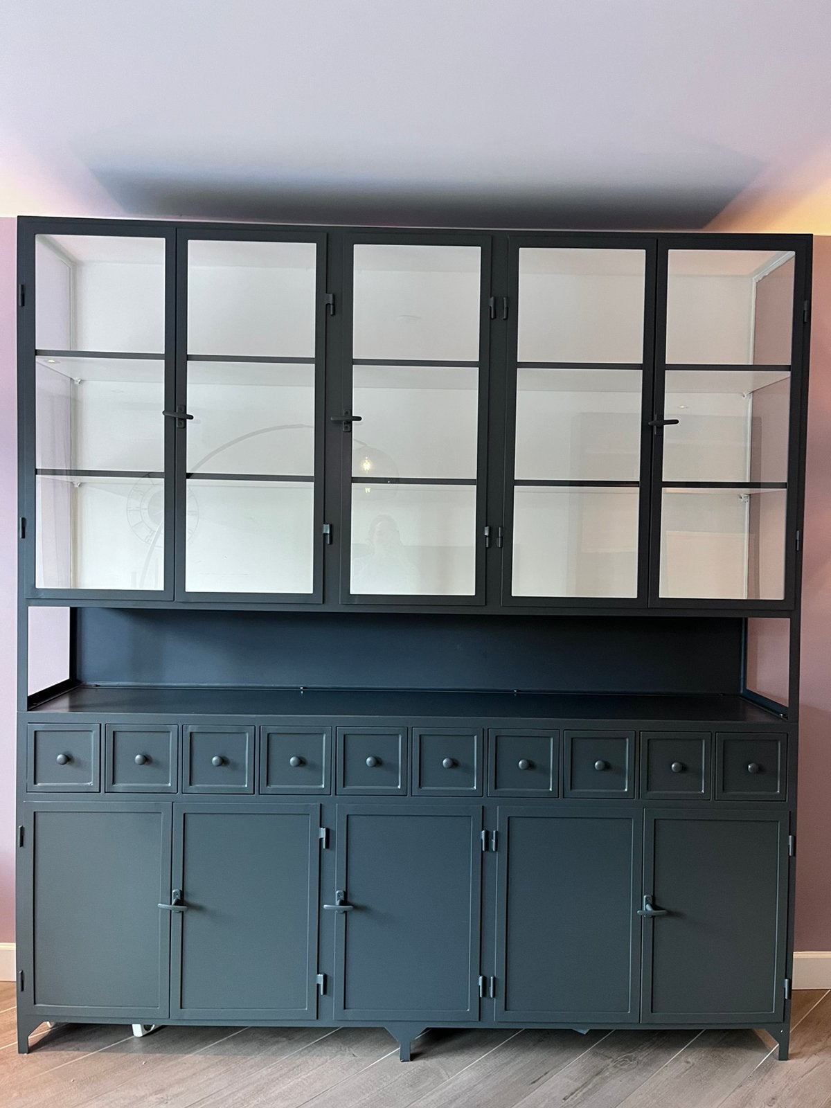 Apothekerskast Fio 5 (Old BASICS)– maatwerk 225x40x240cm, Huis en Inrichting, 200 cm of meer, Met lade(s), Ophalen of Verzenden