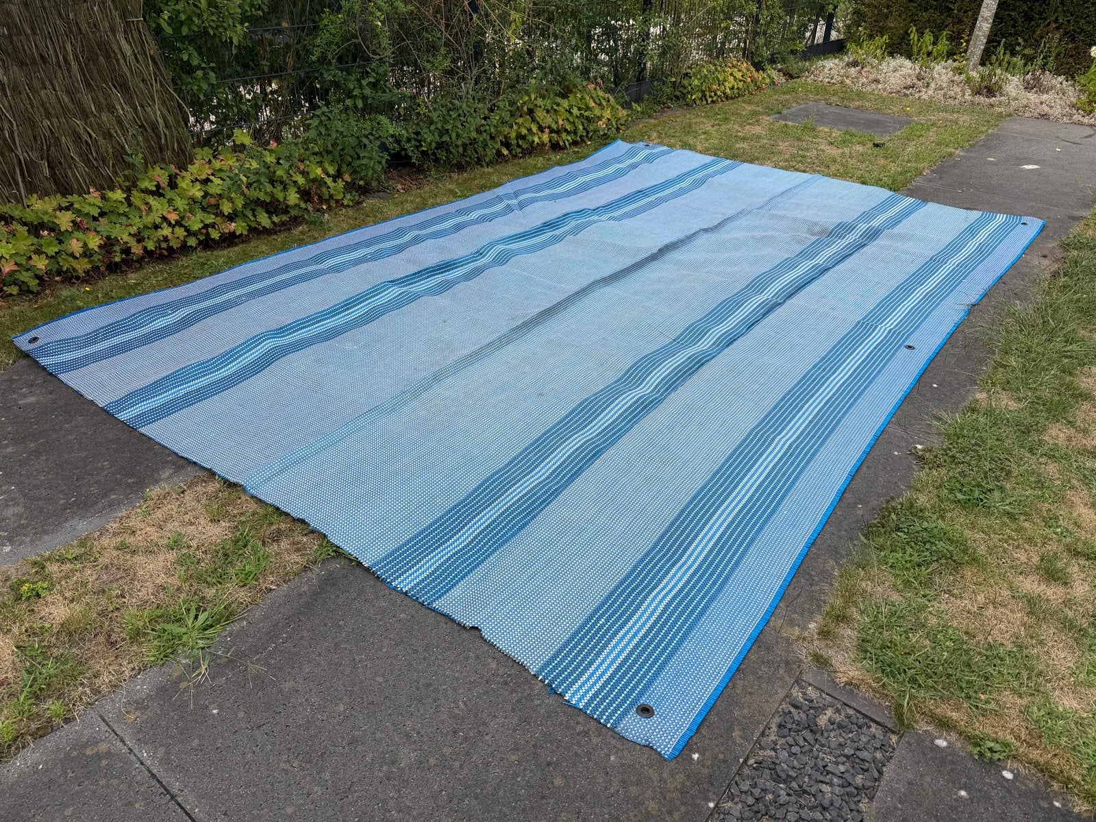 Kampeer tapijt voortent/luifel 4x2,5m blauw, gebruikt, Ophalen, Gebruikt