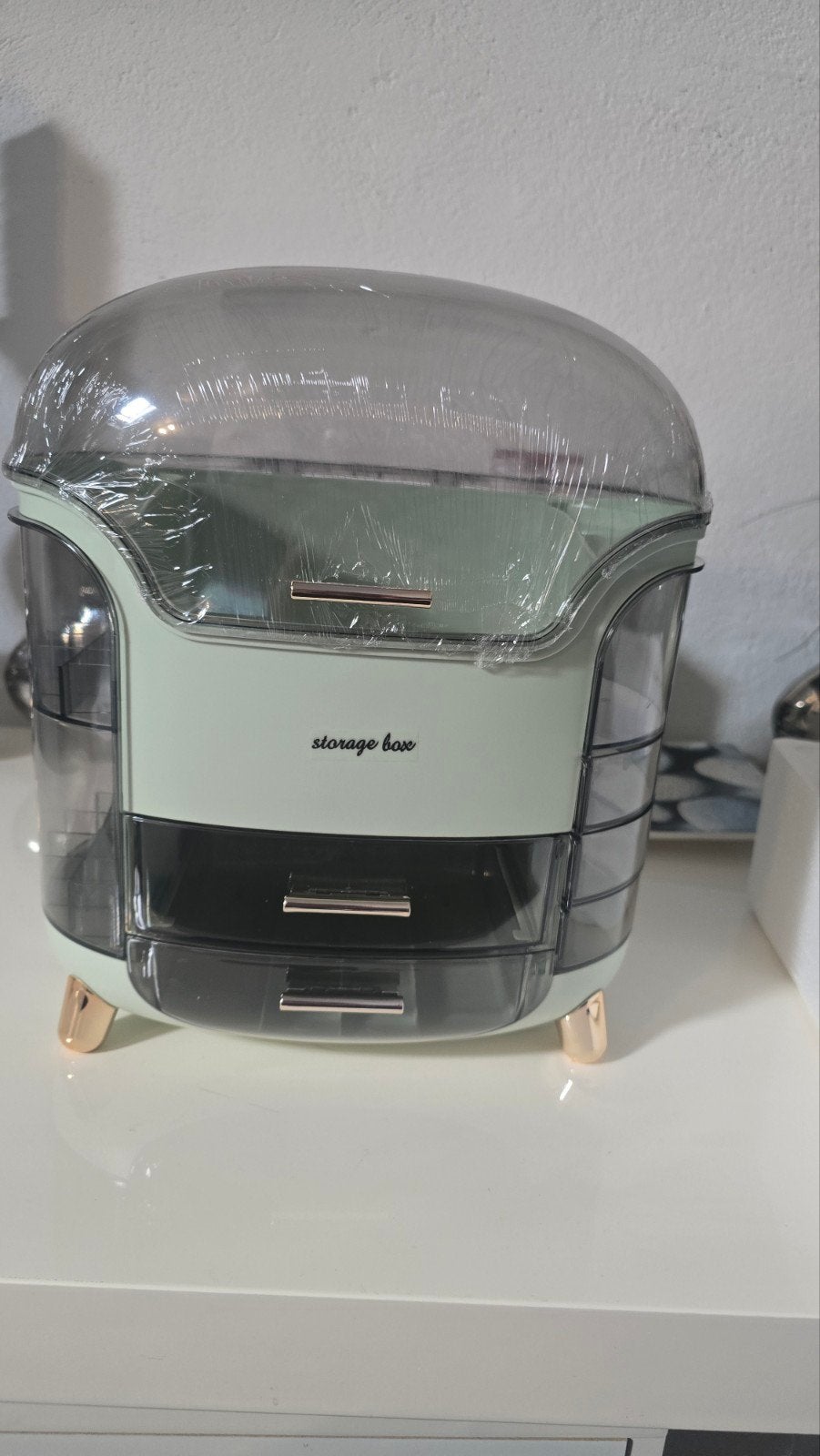 Nieuwe Make-up Opbergdoos met Lades en Deksel, Ophalen of Verzenden, Nieuw, Groen, Hardcase