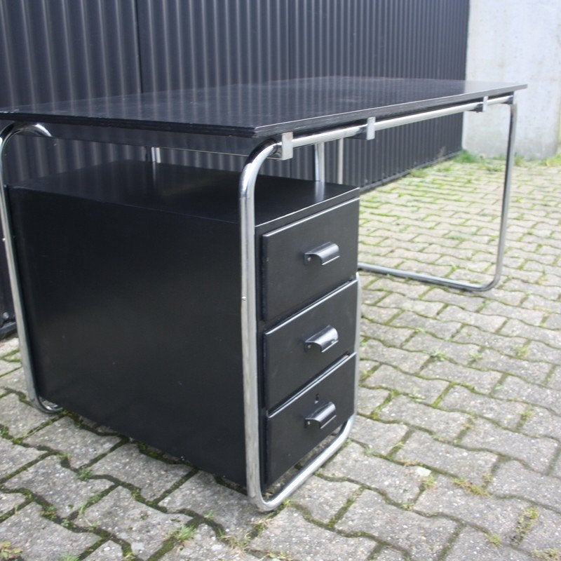 Bauhaus Stijl vintage bureau | Gijsbert Friedhoff, Ophalen, 150 cm, Hout, Onbekend
