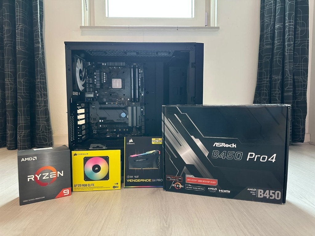 Ryzen 9 5900X + B450 Pro4 + 32GB DDR4 RGB | Upgradekit, Computers en Software, Ophalen, Gebruikt, AMD Ryzen 9, 12-core