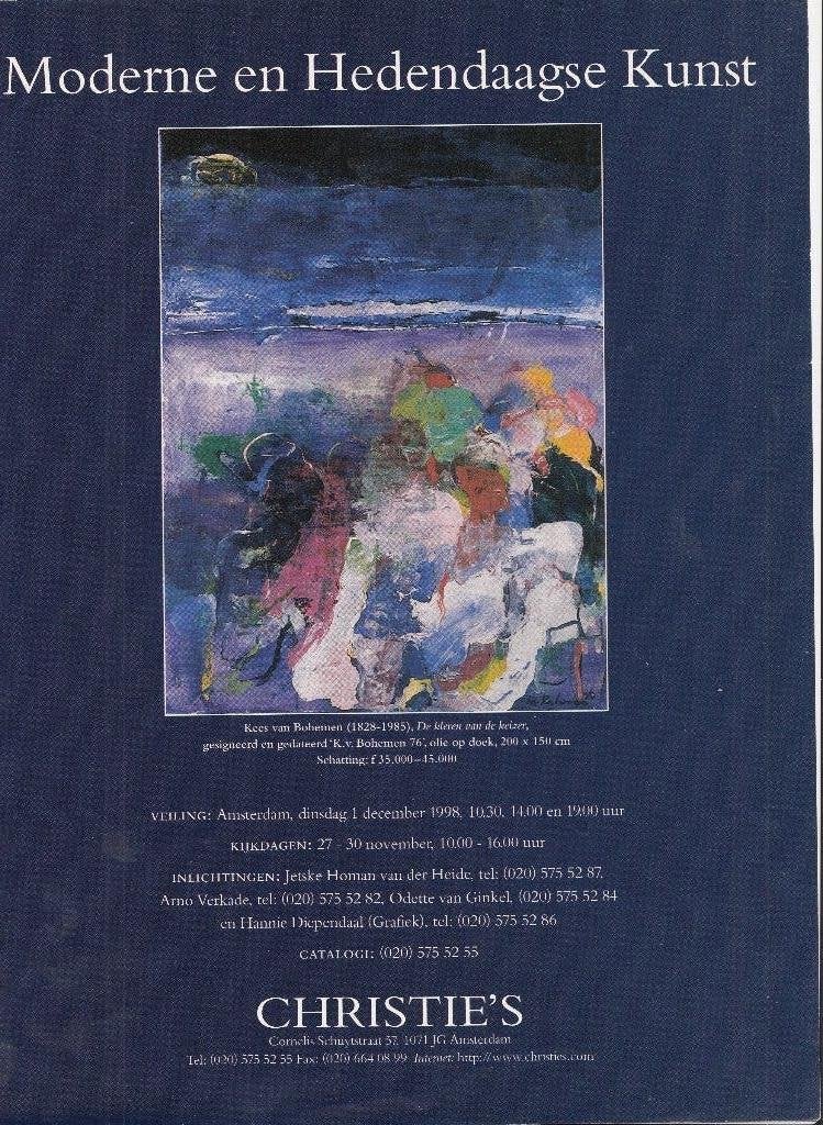 Kees van Bohemen Advertenie Christie´s, Ophalen of Verzenden