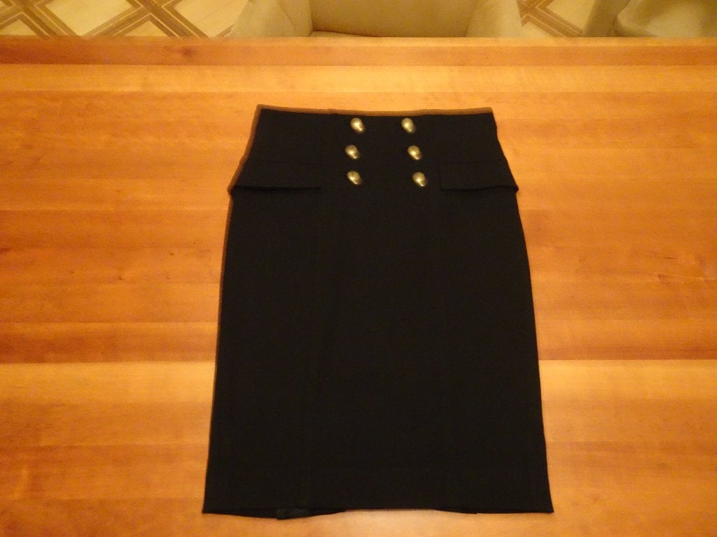 DIANE VON FÜRSTENBERG zwart rokje met goudkleurige knopen, Kleding | Dames, Verzenden, Zwart, Nieuw, Knielengte