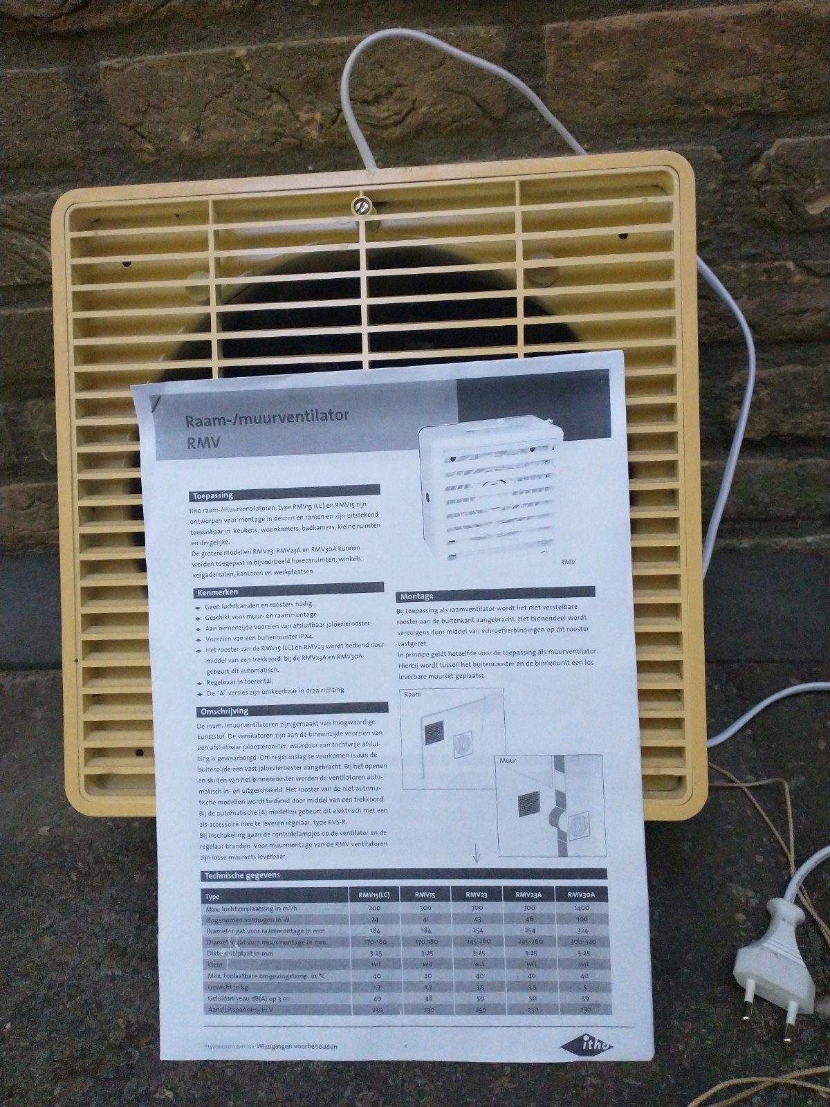 ITHO raam/muurventilator Afm. 28x28x14 cm., Ophalen, Minder dan 60 cm, Overige typen, Minder dan 30 cm