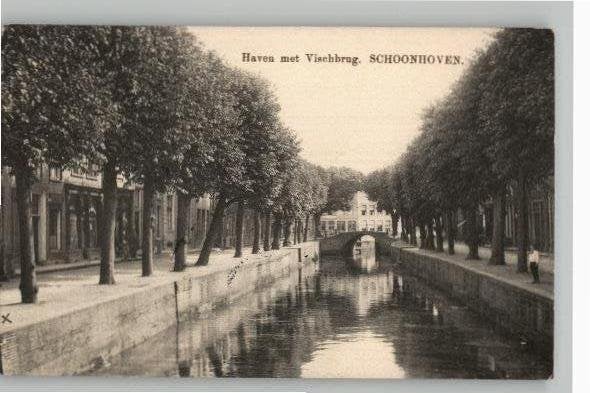 Schoonhoven Haven+Vischbrug st1913 S&W. N. v. Nooten 528, Verzamelen, Ansichtkaarten | Nederland, Verzenden, Voor 1920, Gelopen
