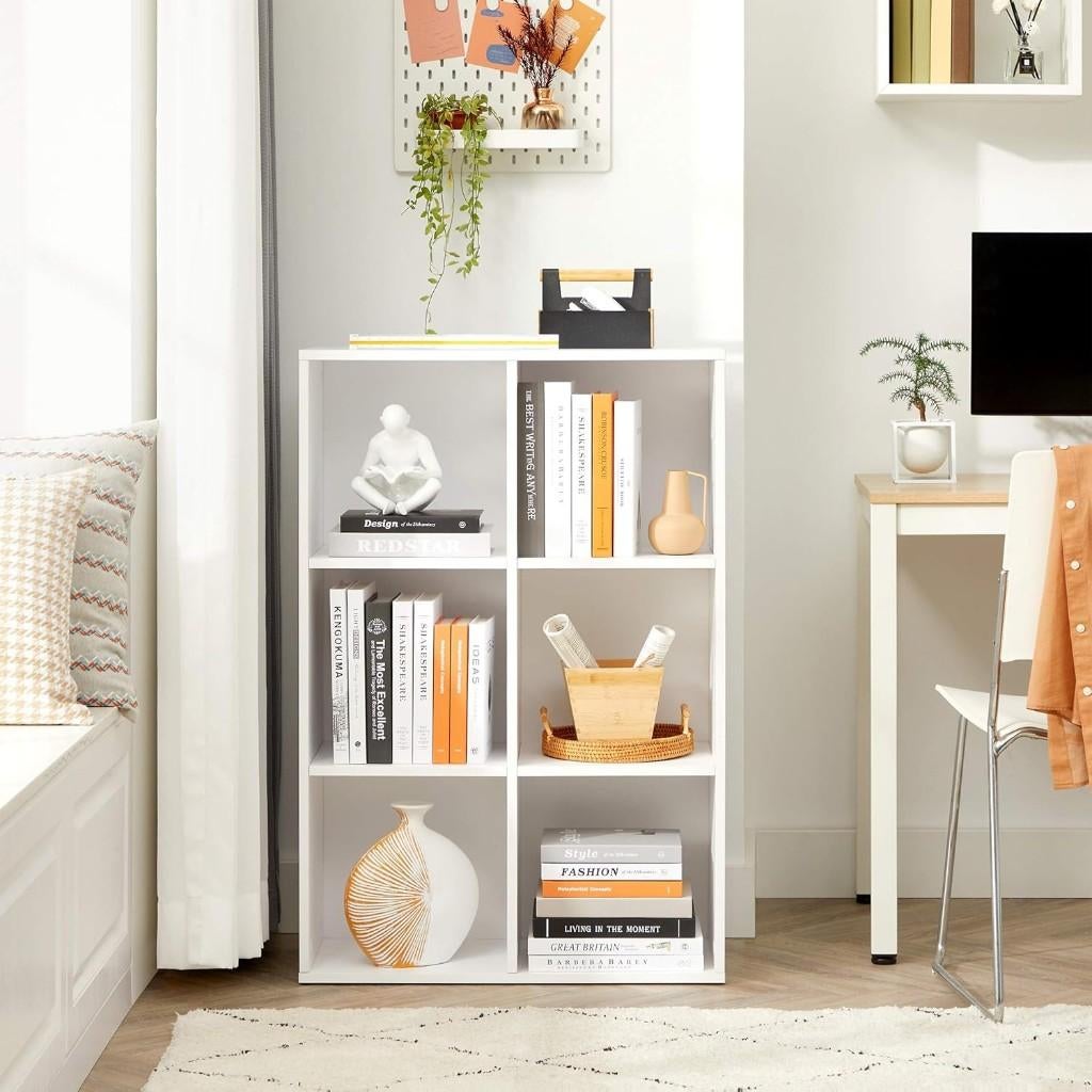 Boekenkast Met 6 Vakken-Houten Rek-Kubusrek-65,5 x97,5x30cm, Zo goed als nieuw, Minder dan 100 cm, 25 tot 50 cm, 50 tot 100 cm