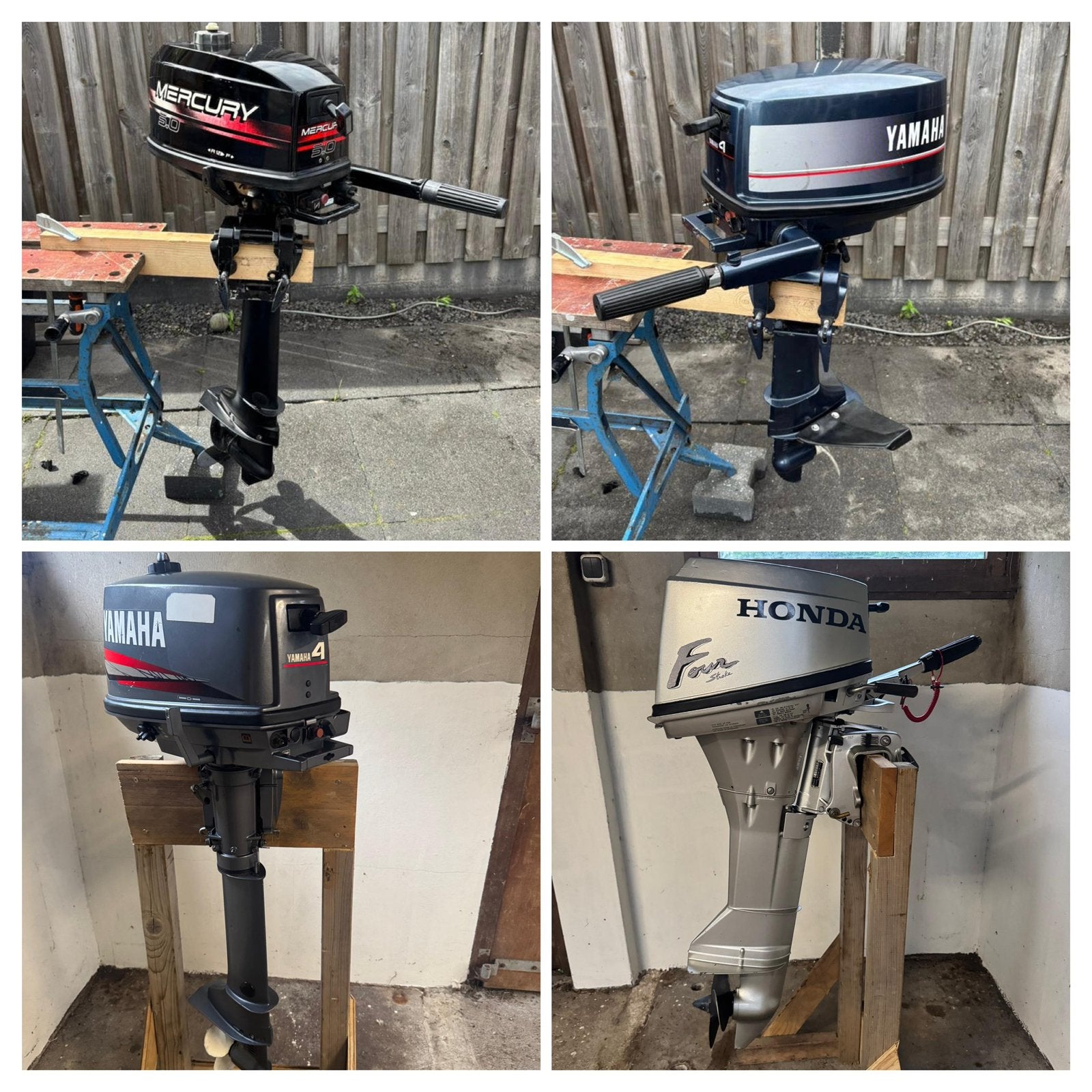 Buitenboordmotoren Honda Yamaha Mercury Diverse modellen, Watersport en Boten, Buiten- en Binnenboordmotoren, Ophalen, Zo goed als nieuw