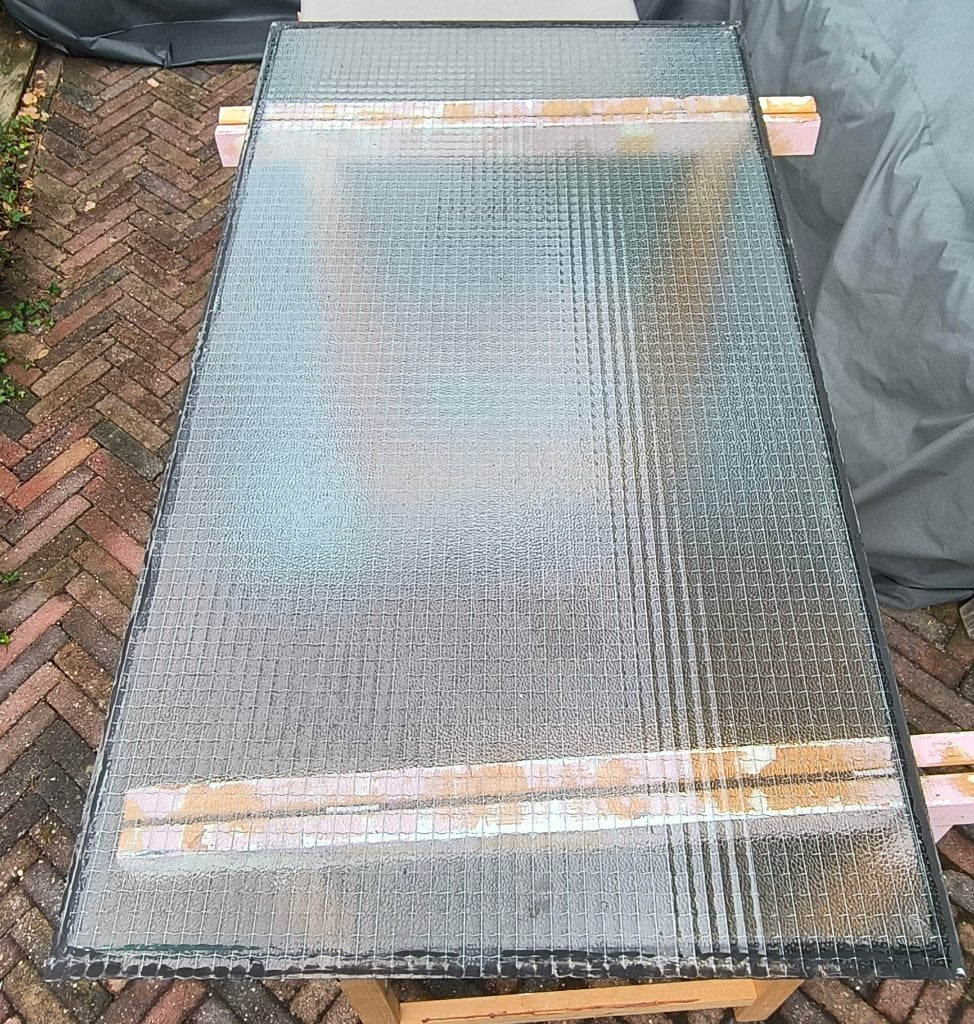 Ruit draadglas Engels gefigureerd, Ophalen, Gebruikt, Minder dan 80 cm, 160 cm of meer