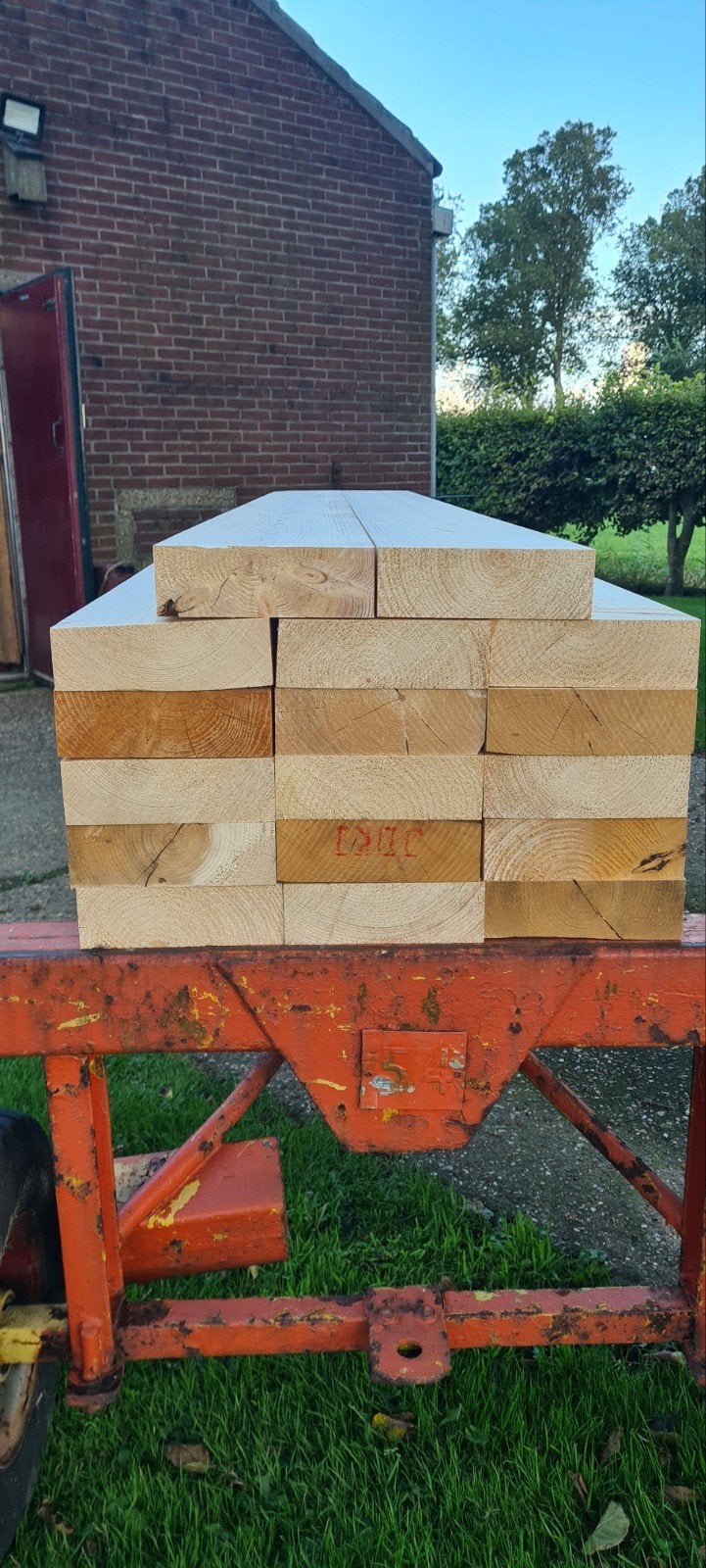 Nieuw balkhout 60x185 mm, kaarsrecht, Doe-het-zelf en Verbouw, Ophalen, Nieuw, Balk, Vuren
