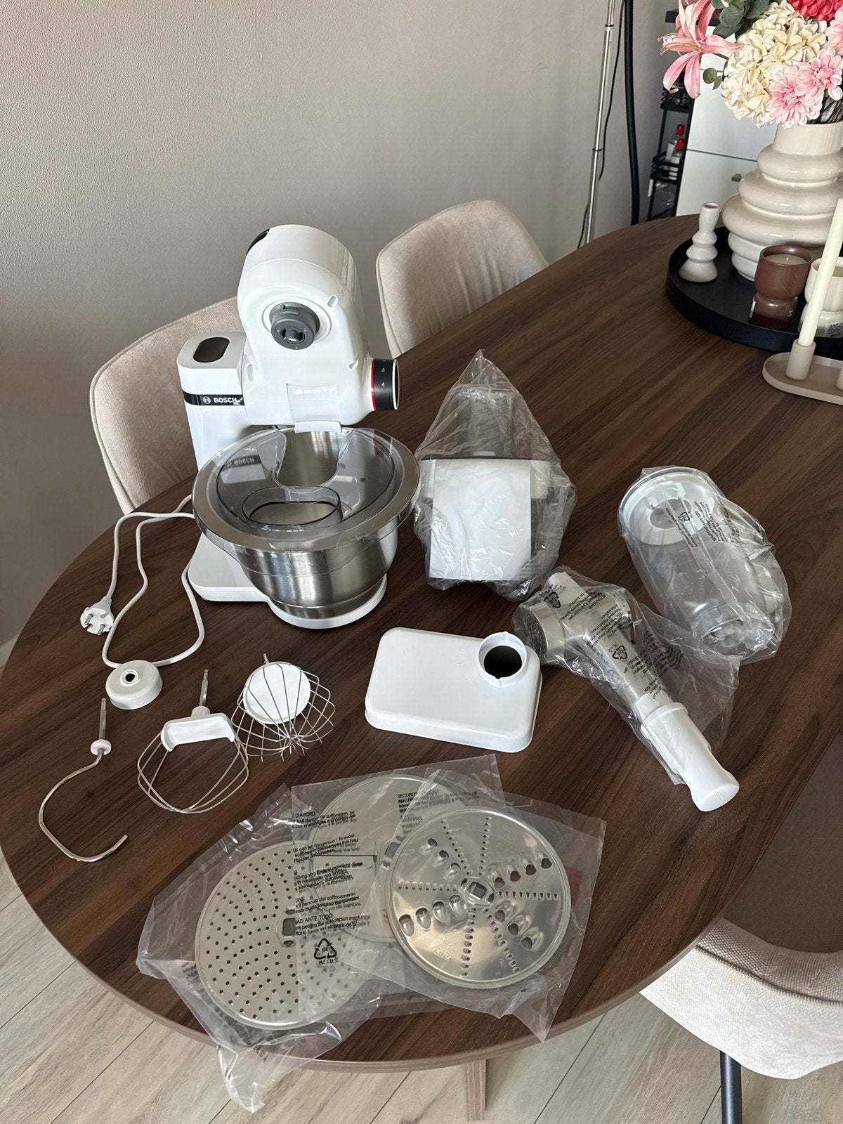 Bosch keukenmachine met blender, vleesmolen en raspschijven, Witgoed en Apparatuur, Keukenmixers, Gebruikt, Ophalen of Verzenden