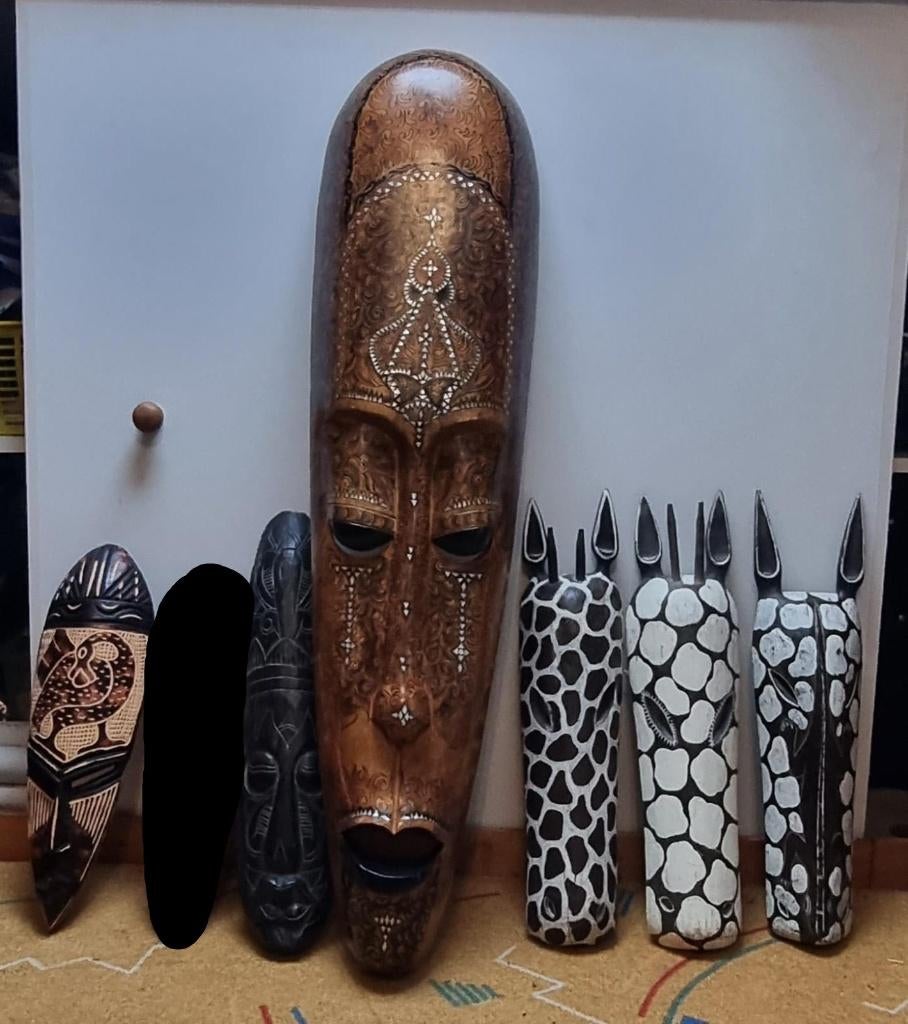 authentieke handgemaakte houten Afrikaanse maskers, Ophalen of Verzenden