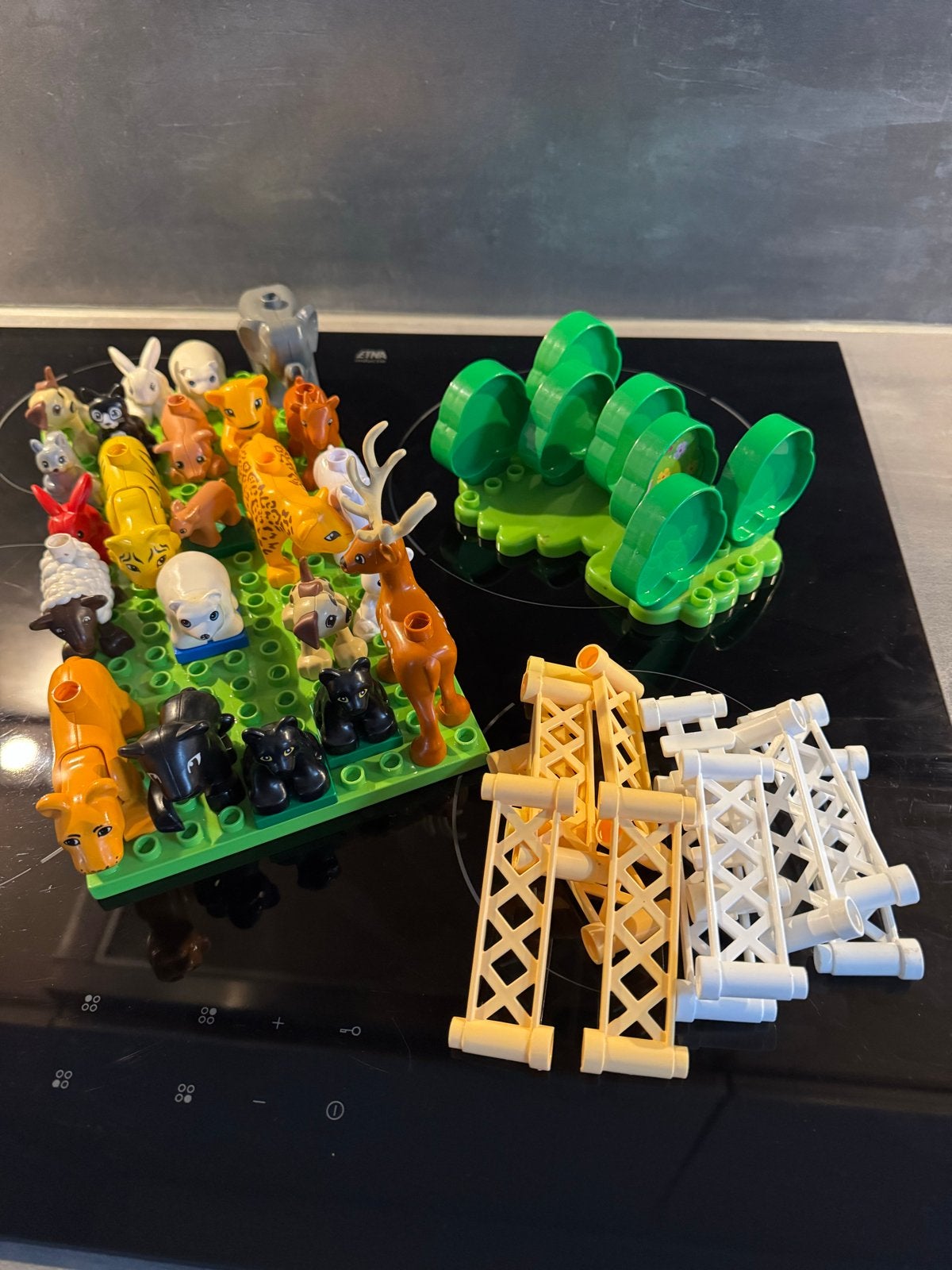 Foto 3 van Duplo diertjes met hekjes en boompjes
