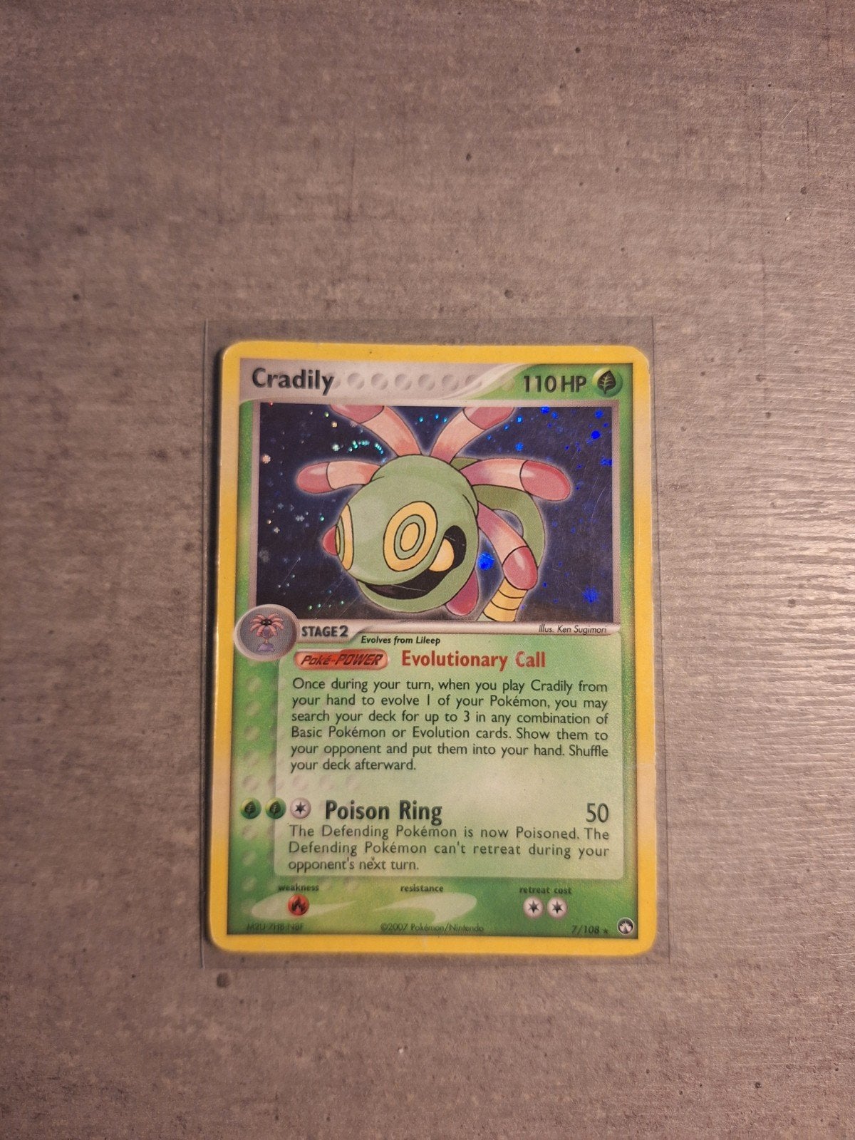 Cradily 110 HP Pokémon Kaart - Holo Foil, Ophalen of Verzenden, Gebruikt, Losse kaart, Foil