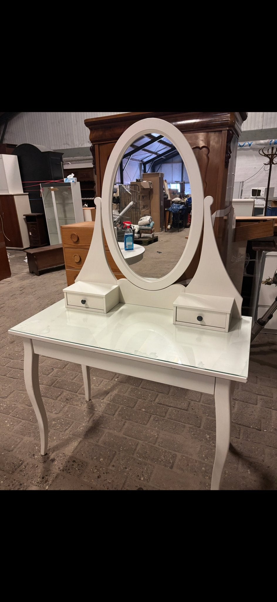 IKEA Hemnes toilettafel met spiegel, Huis en Inrichting, Gebruikt, Ophalen of Verzenden, Nvt, Minder dan 100 cm