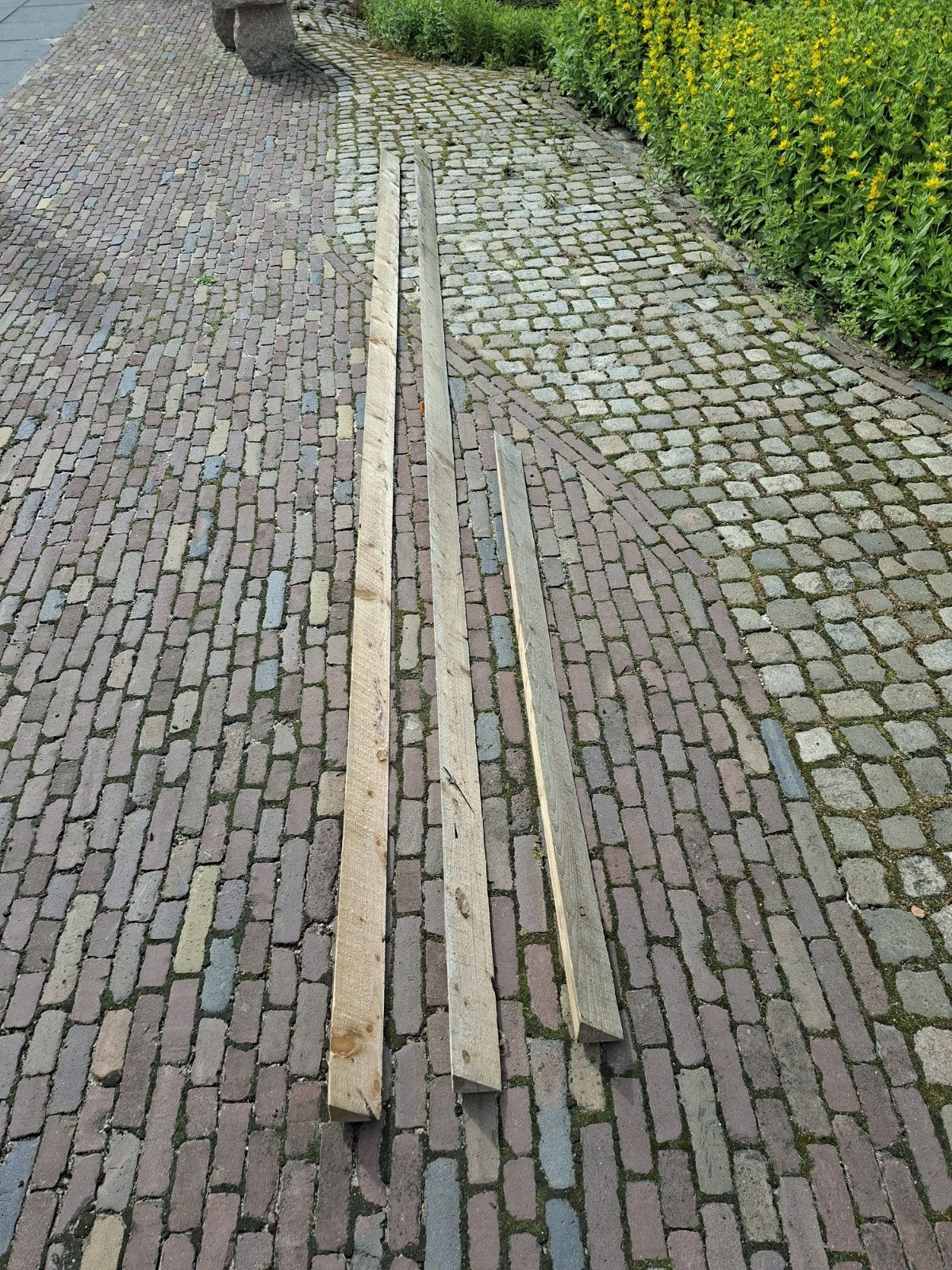 Mastiekschroot 70x70mm., Ophalen, Plank, Overige houtsoorten, 50 mm of meer