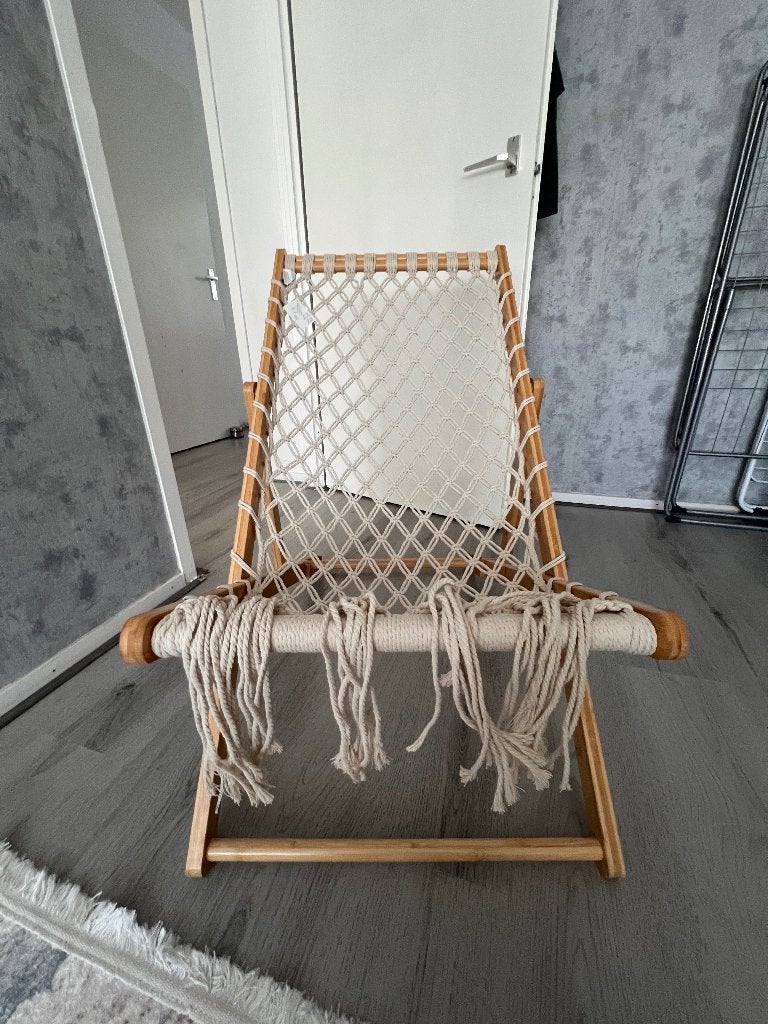 Strandstoel, Ophalen of Verzenden, Zo goed als nieuw, Hout, Verstelbaar