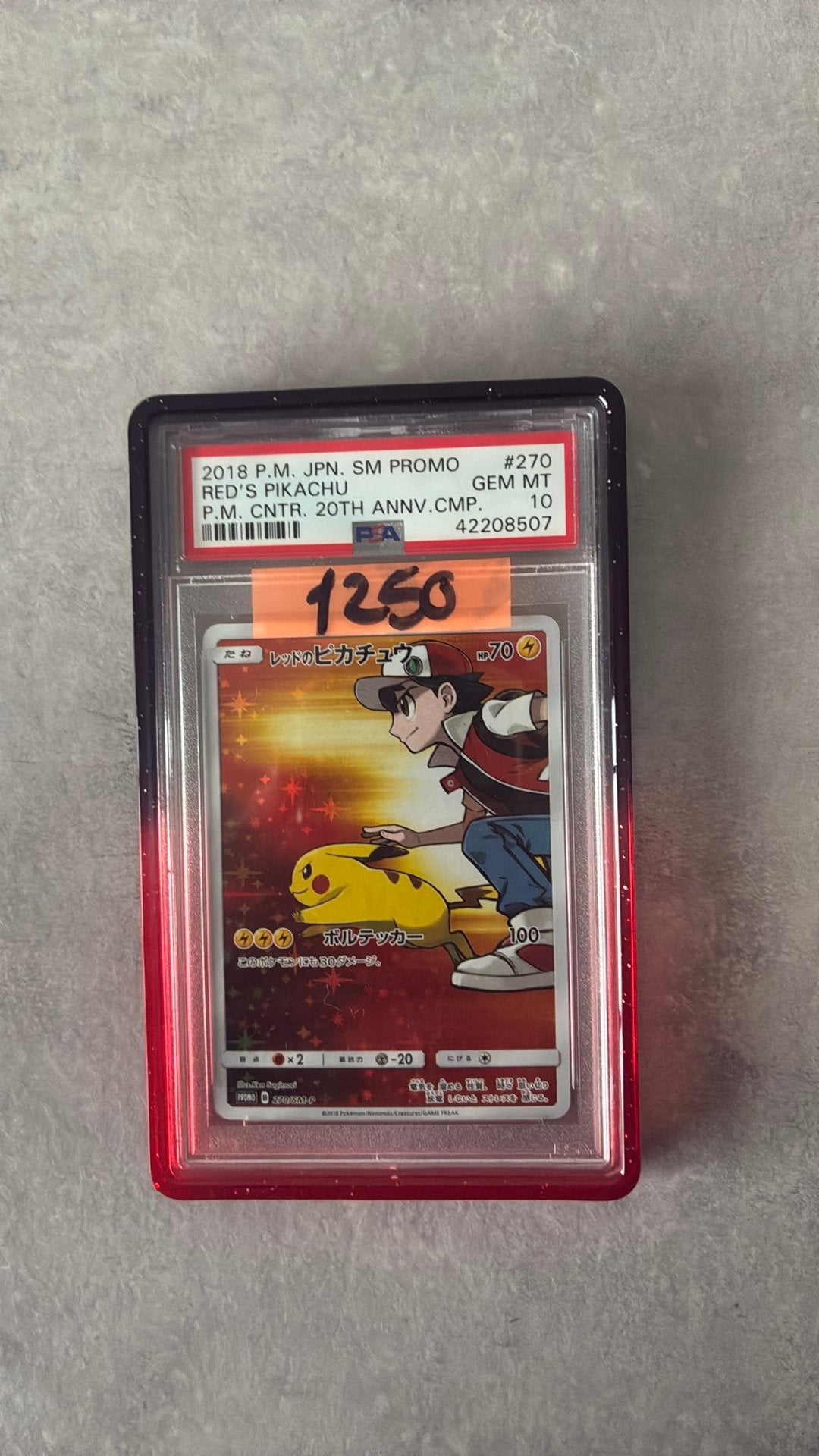 Red pikachu #270 (japans) psa 10, Ophalen of Verzenden, Zo goed als nieuw