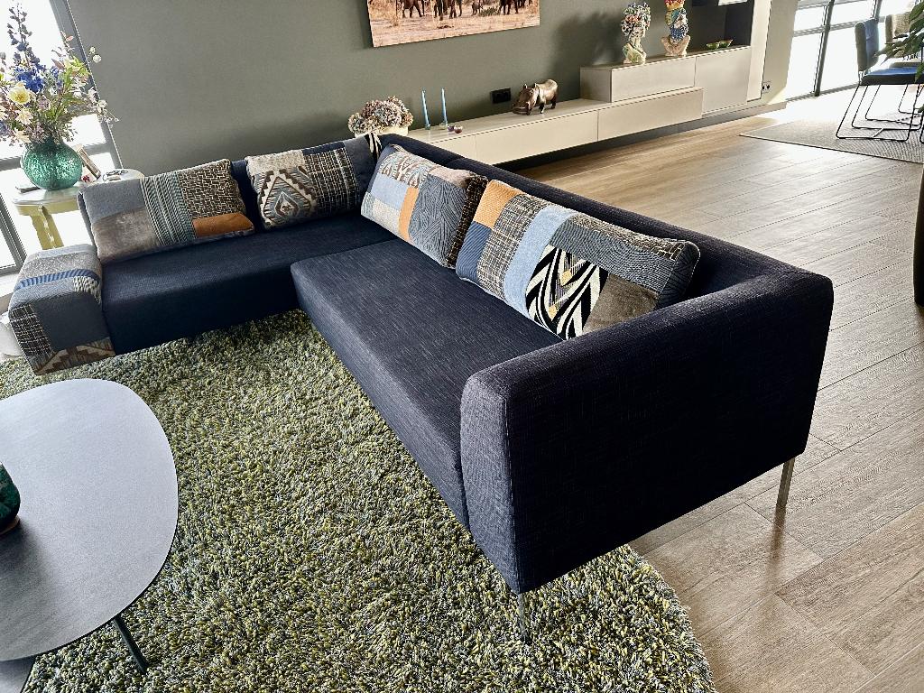 Unieke design patchwork hoekbank, Huis en Inrichting, Banken | Complete zithoeken, Ophalen, Gebruikt
