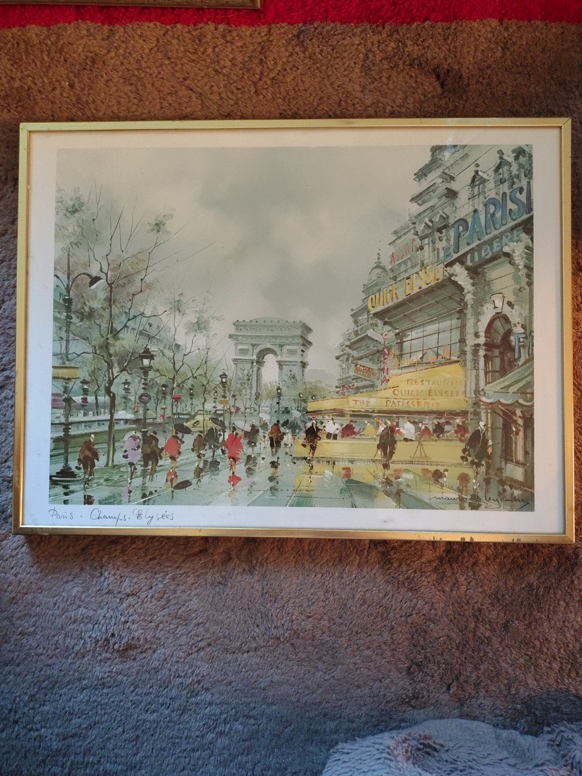 Litho 'Paris - Champs-Élysées' – Maurice Legendre (1973), Ophalen of Verzenden
