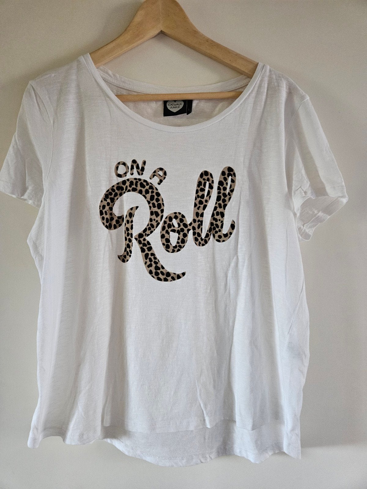 Catwalk Junkie T-shirt wit met opdruk - Maat L, Wit, Maat 42/44 (L), Ophalen of Verzenden, Zo goed als nieuw