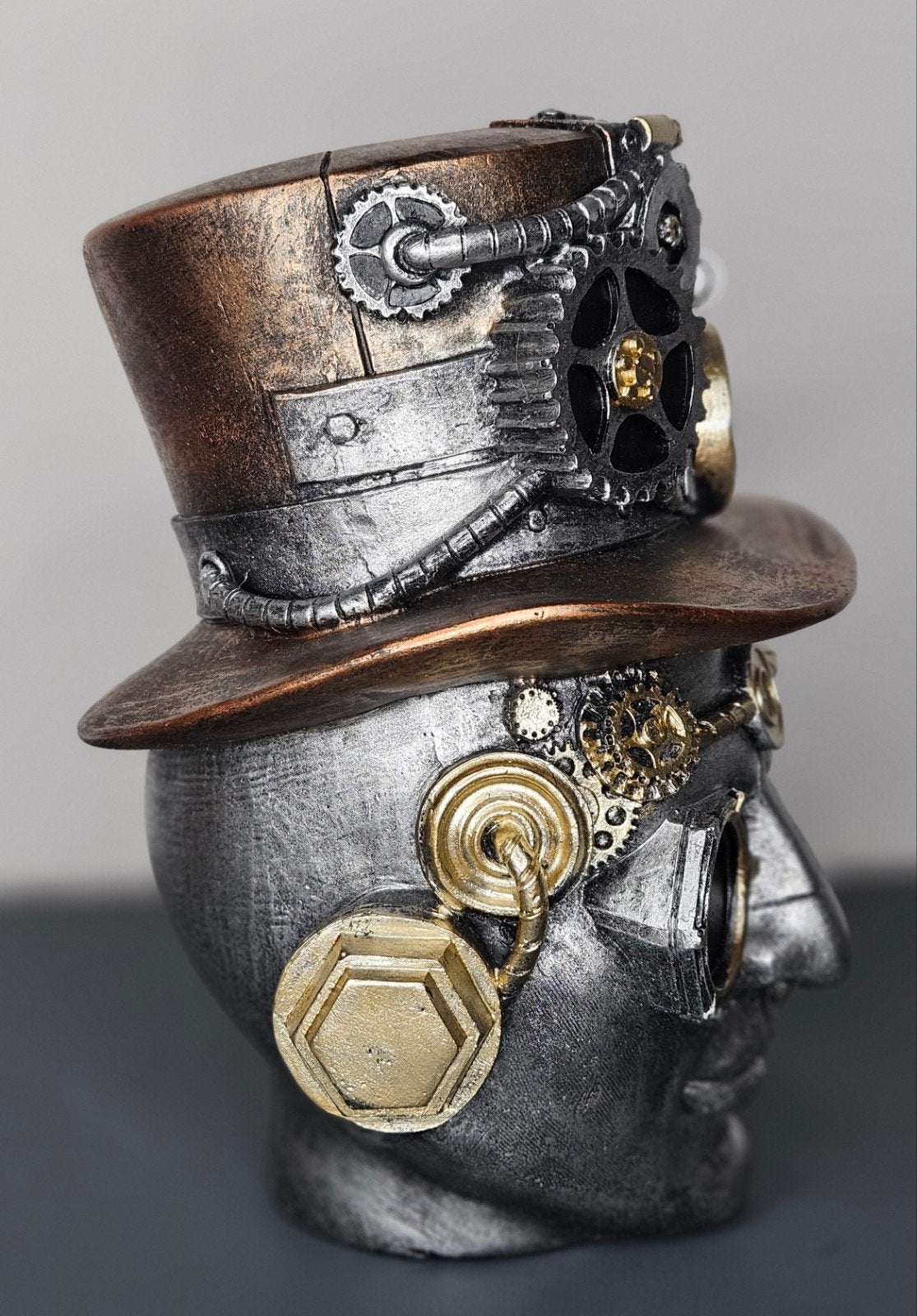 Beeldje, Steampunk "man met hoed" H.22cm, Ophalen of Verzenden, Nieuw, Mens
