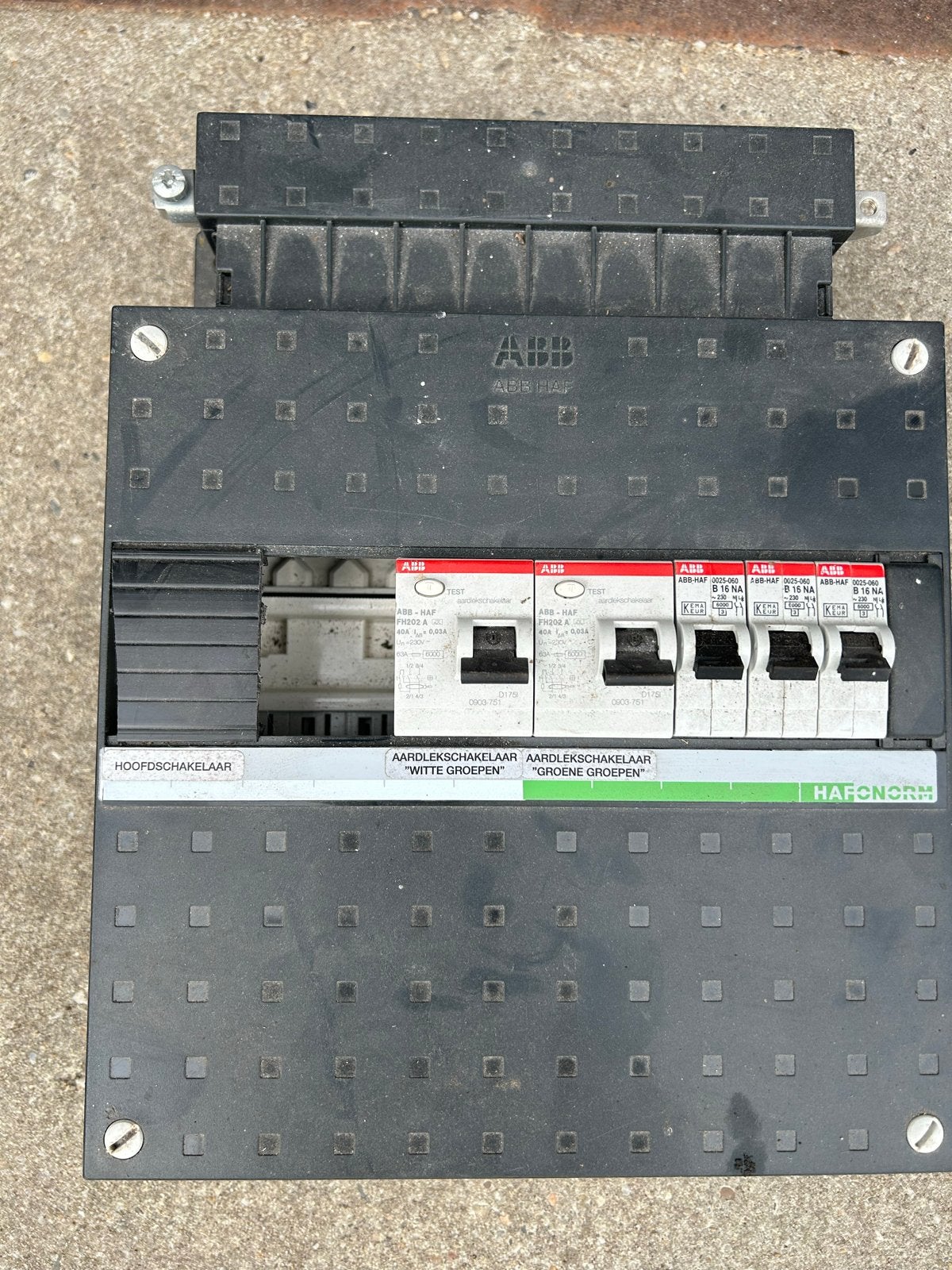 ABB Groepenkast met Aardlekschakelaars en Installatieautomat, Ophalen of Verzenden, Gebruikt, ABB, Groepenkast