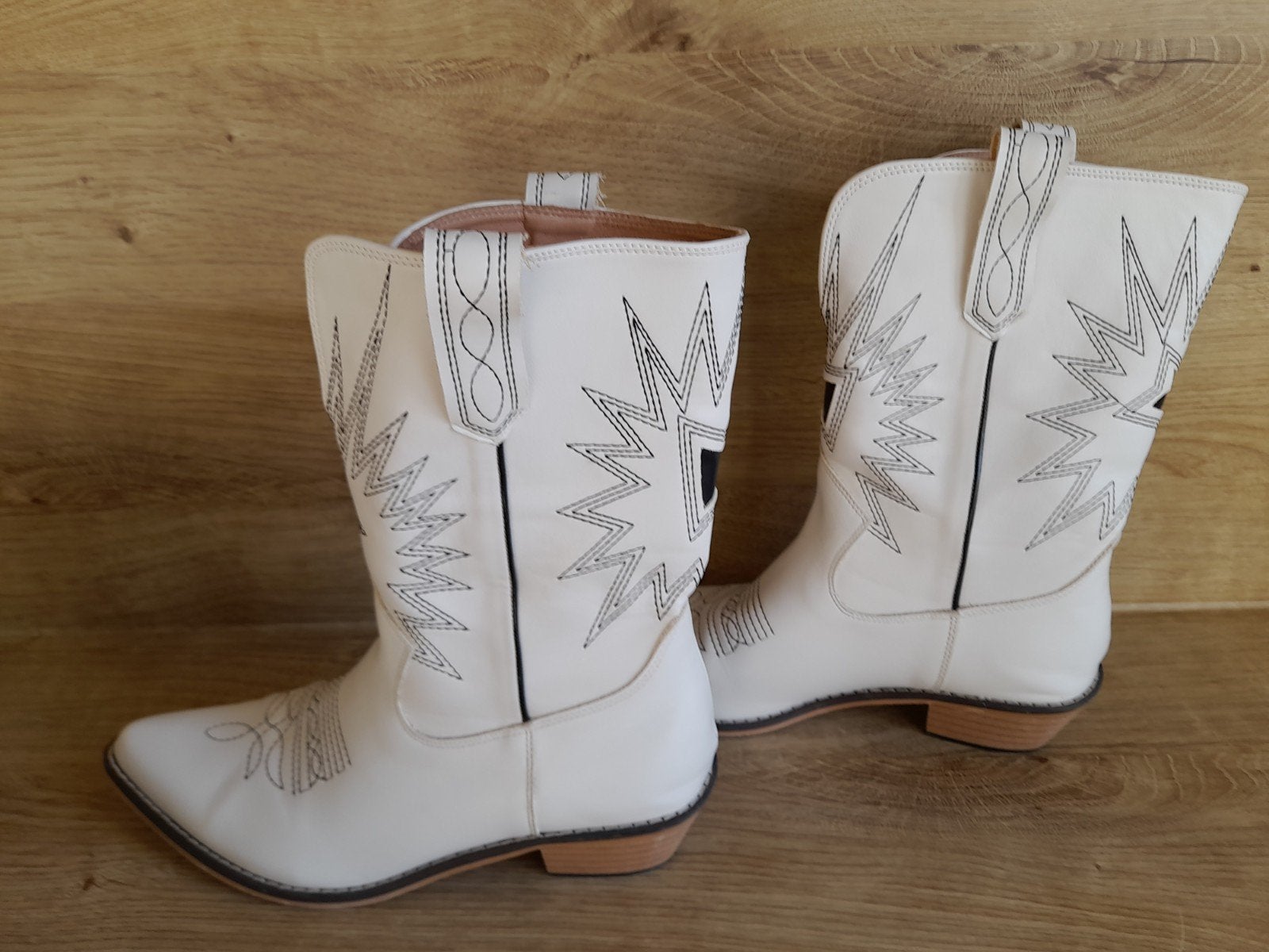 stoere witte laarzen laarsjes maat 41, Verzenden, Wit