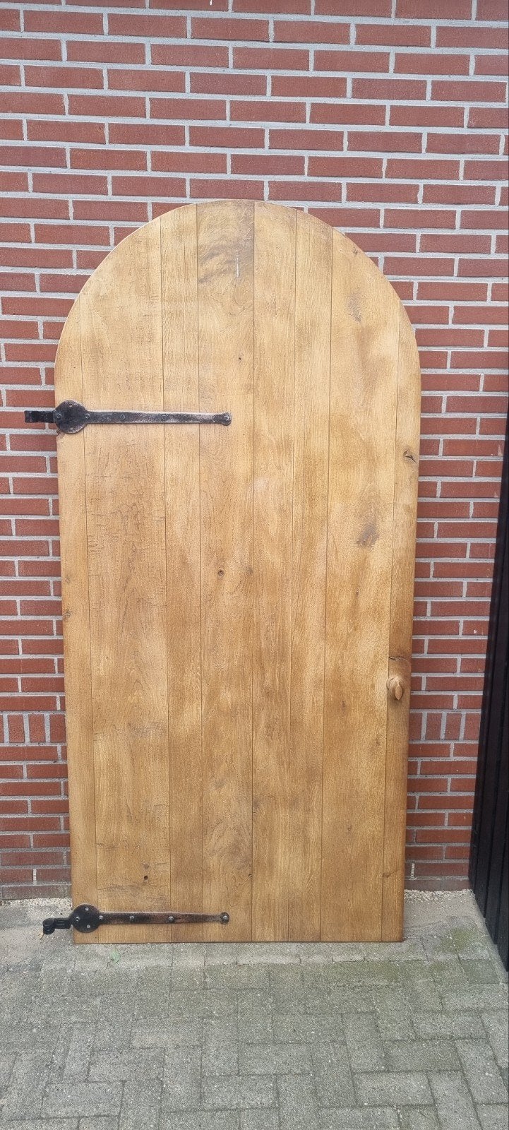 eiken getoogde opgeklampte deur  106 x 226 cm, Ophalen, Hout, Draaipoort, 150 tot 200 cm