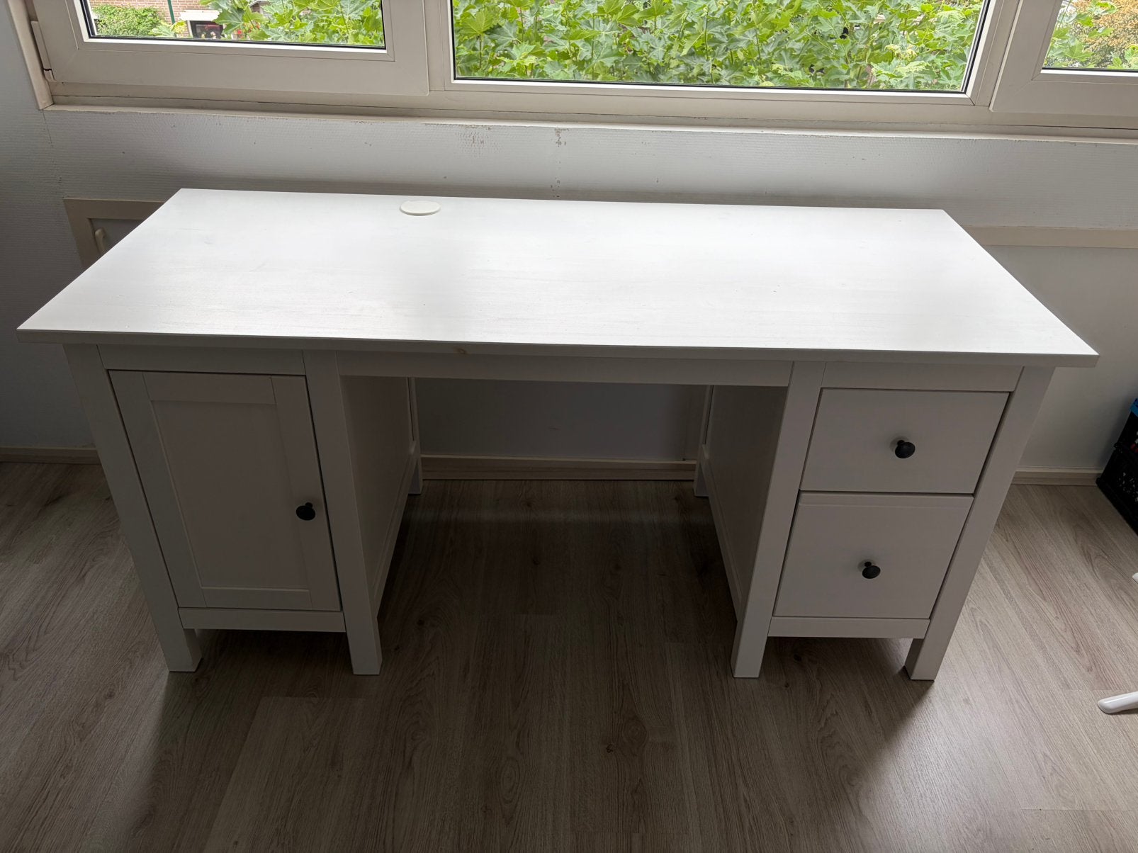 Wit ikea bureau hemnes, Ophalen, Met lades, Gebruikt, Hout